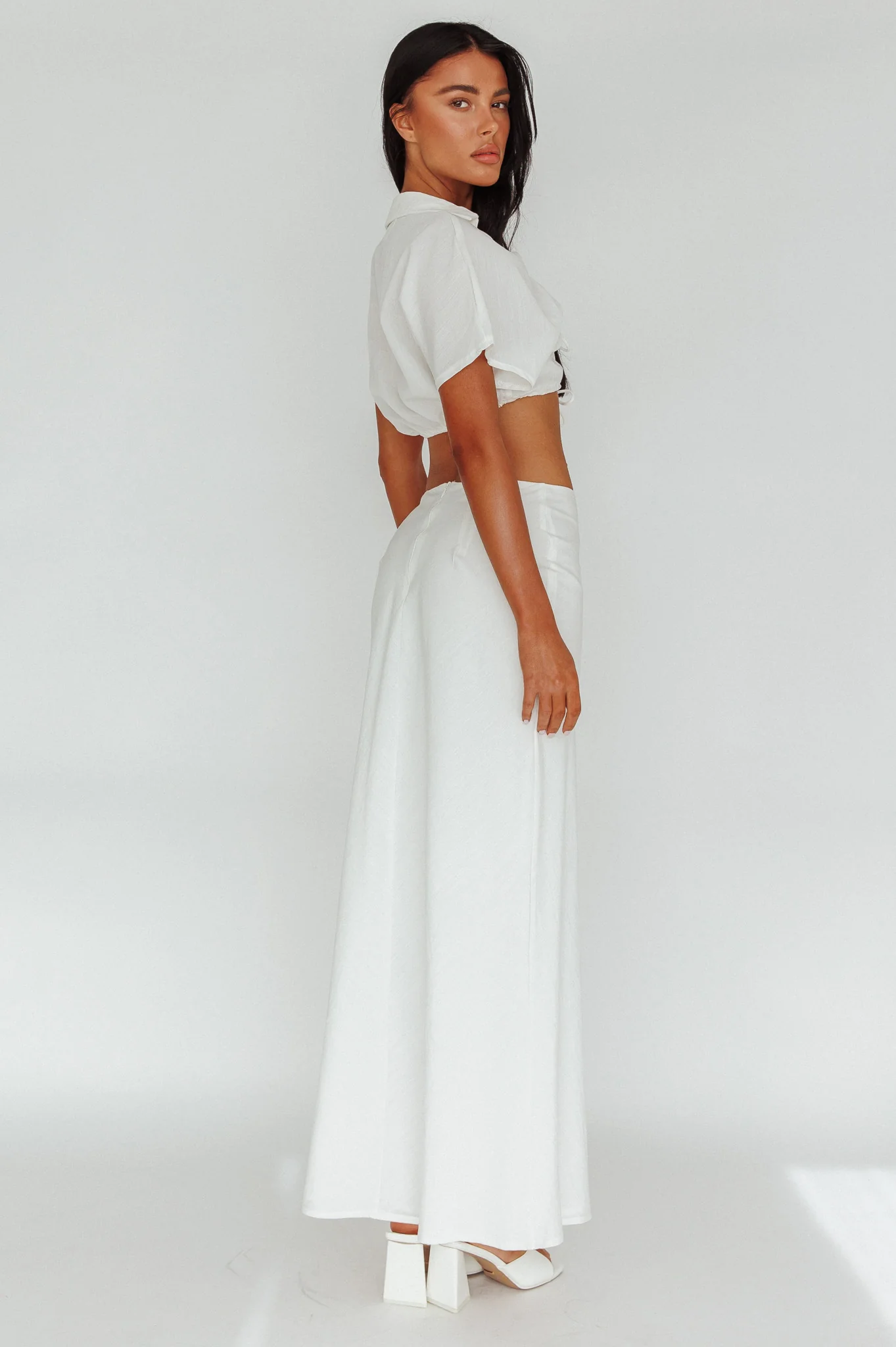 Coast To Coast Maxi Skirt White - Sonourner