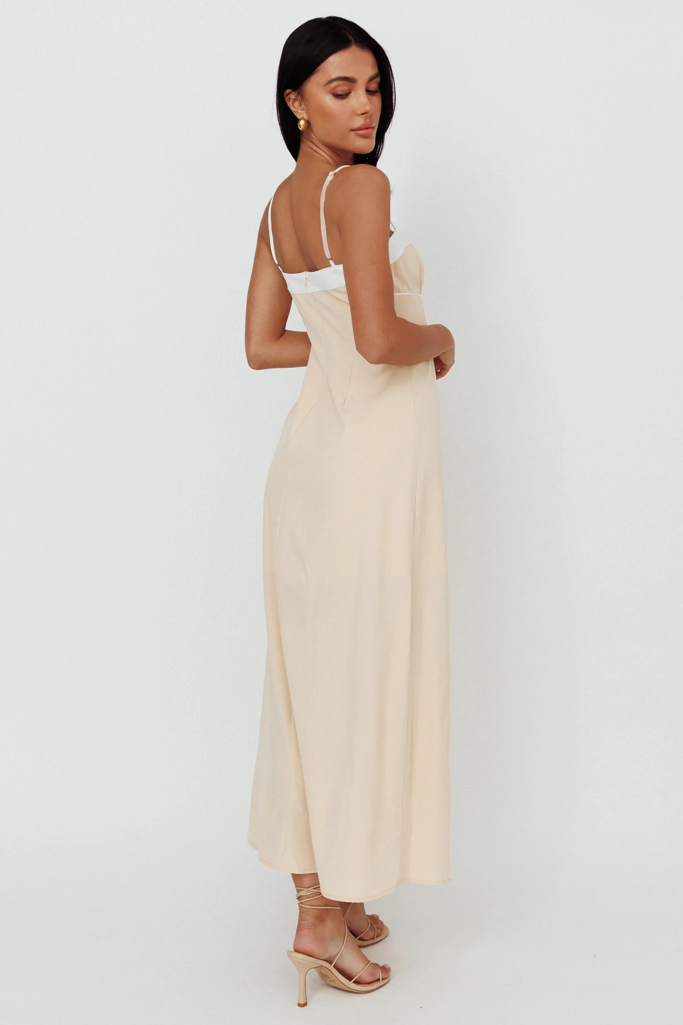 Taera Cami Strap Midi Dress Oat - Sonourner