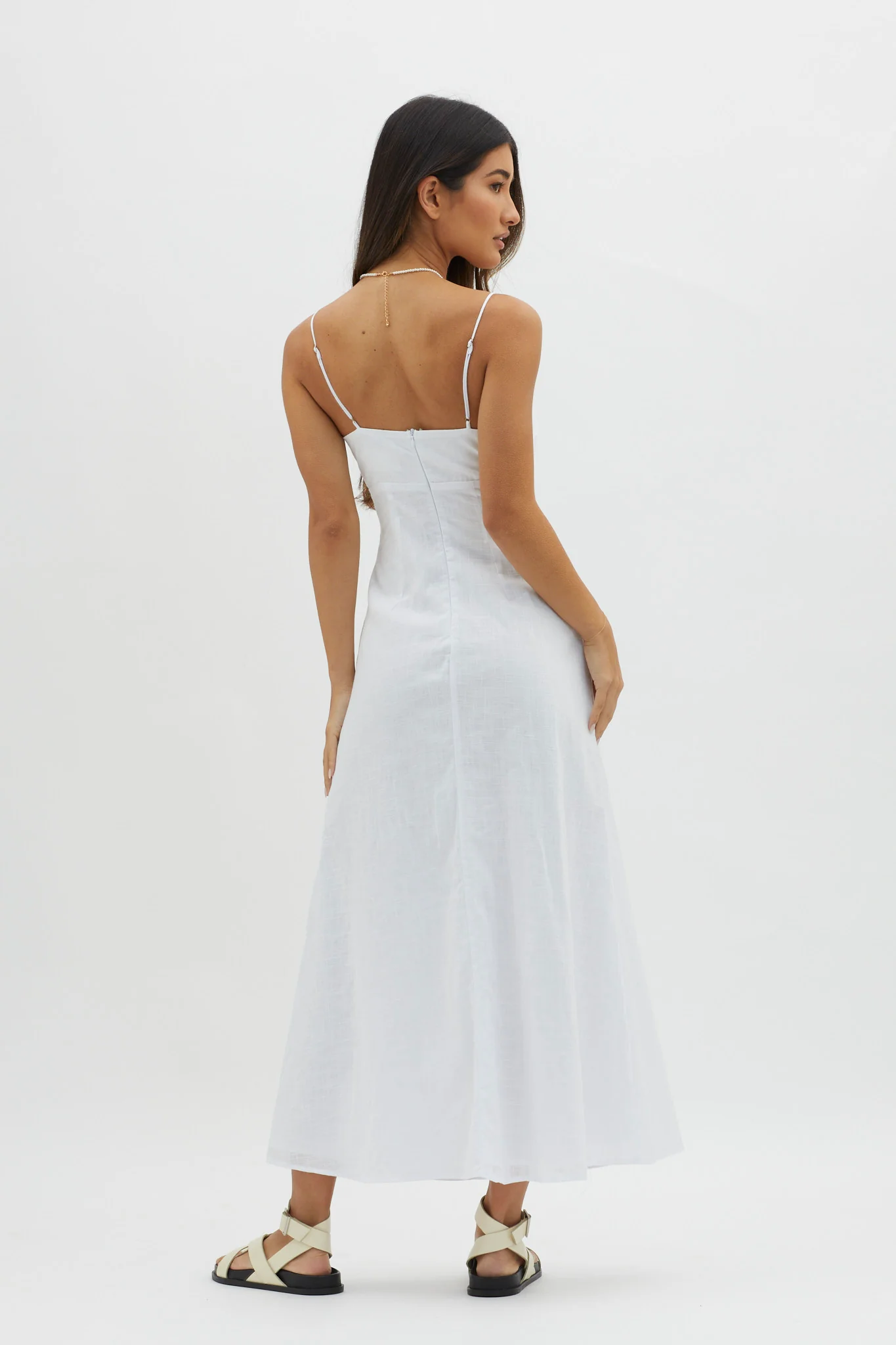 Be Yourself Keyhole Bust Maxi Dress White - Sonourner