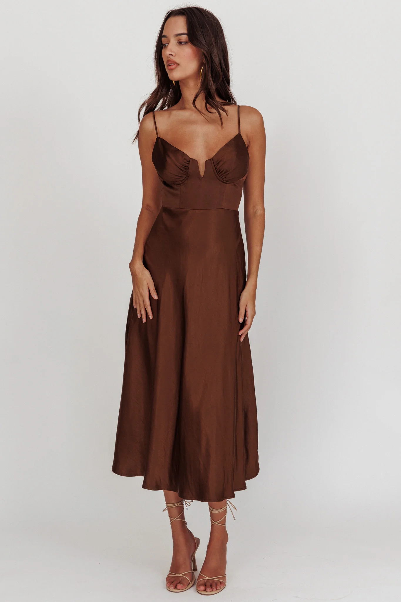 Lake Como A-Line Midi Dress Brown - Sonourner