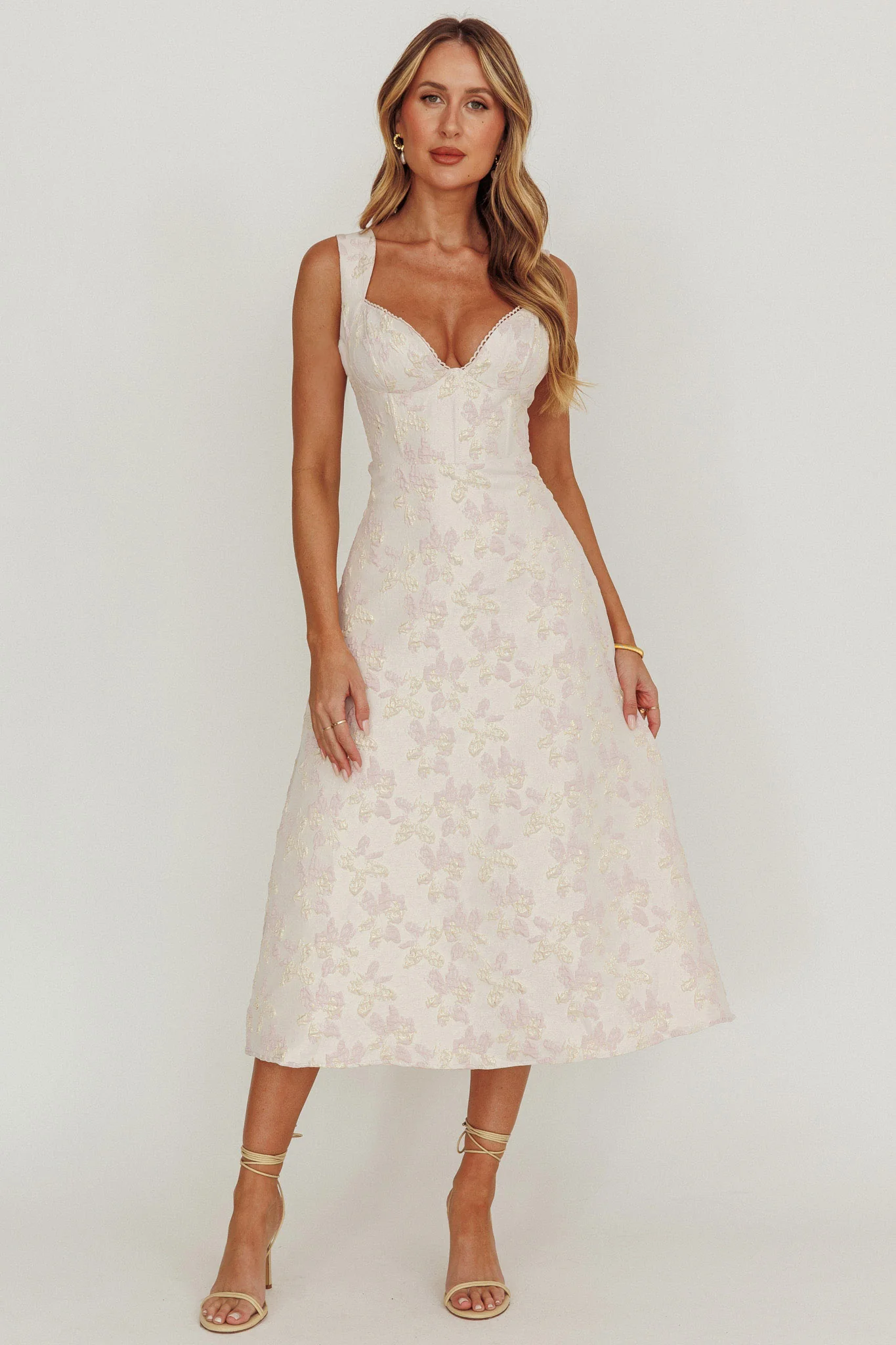 Dream Dust Lace Up Back A-Line Midi Dress - Sonourner