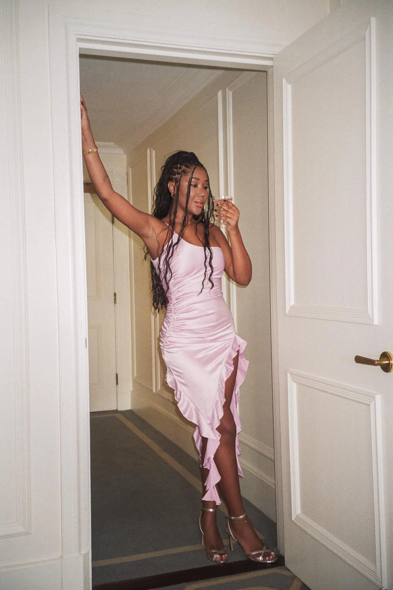 After Party One Shoulder Ruffle Mini Dress Lilac - Sonourner