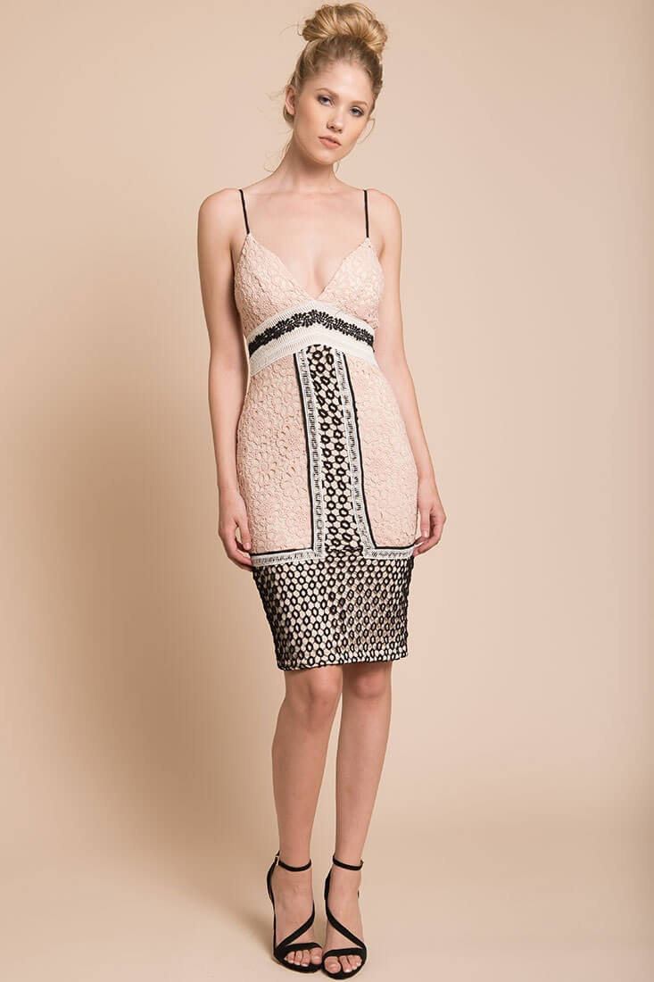 Charli The Perfect Birthday Bodycon Dress Dusty Pink - Sonourner