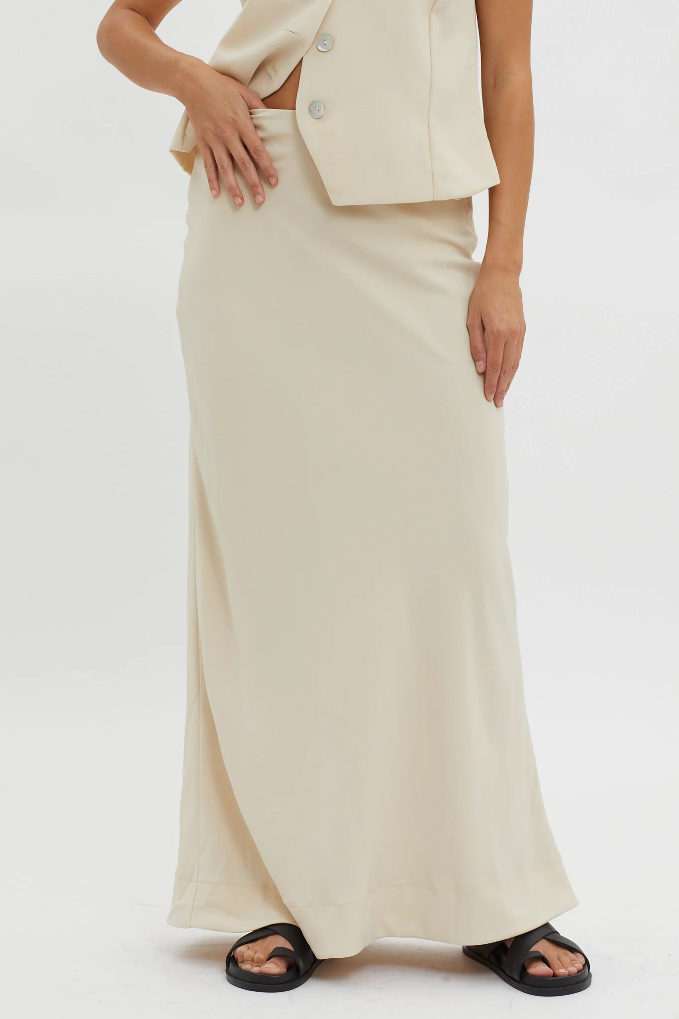 Philomena Midi Skirt Oat - Sonourner