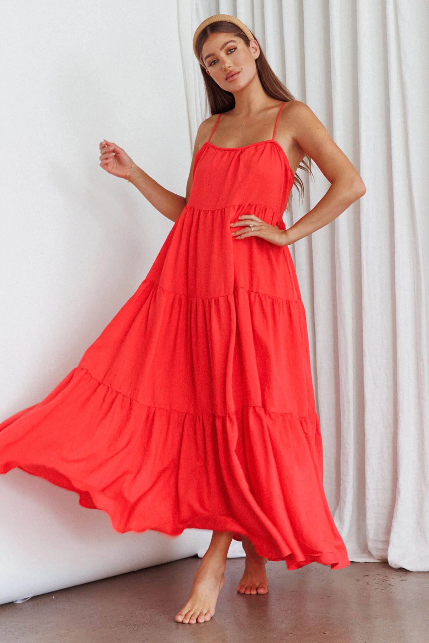 Bora Bora Tied Back Maxi Dress Watermelon - Sonourner