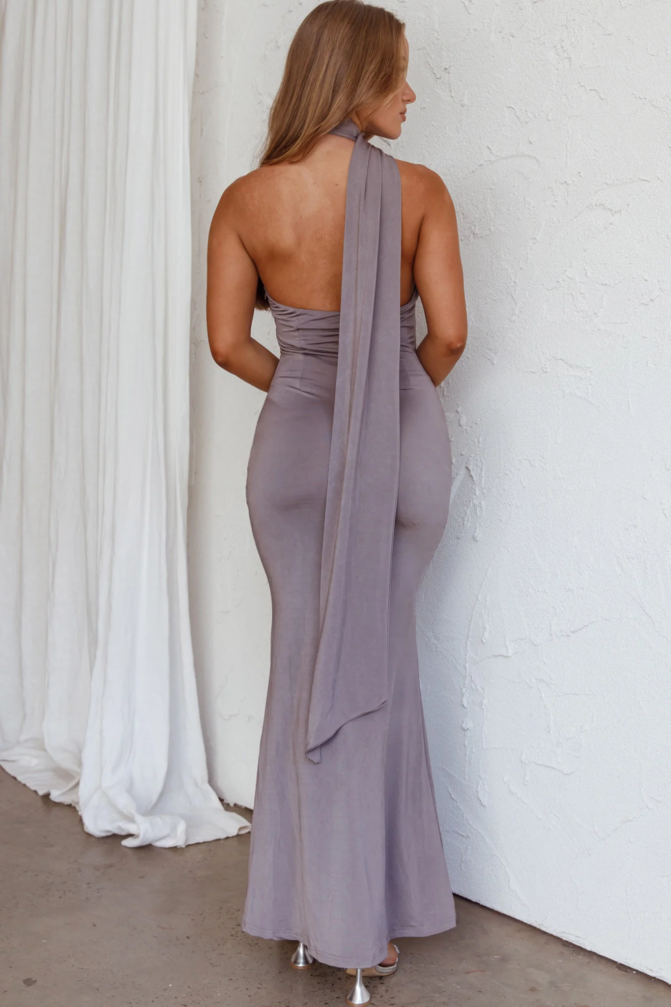 Italian Summer Keyhole Bust Maxi Dress Charcoal - Sonourner