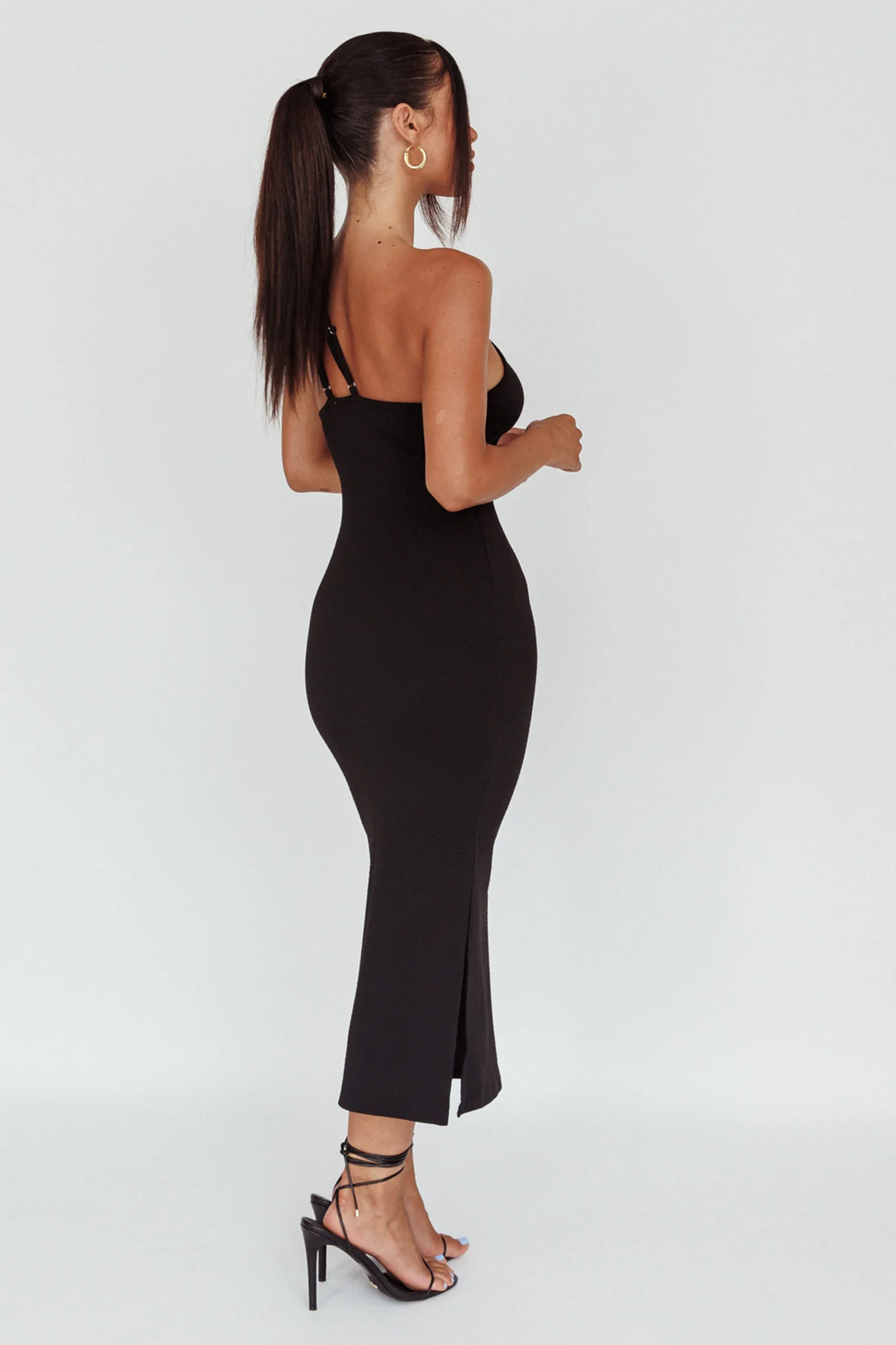 Planets Align Double Strap Midi Dress Black - Sonourner