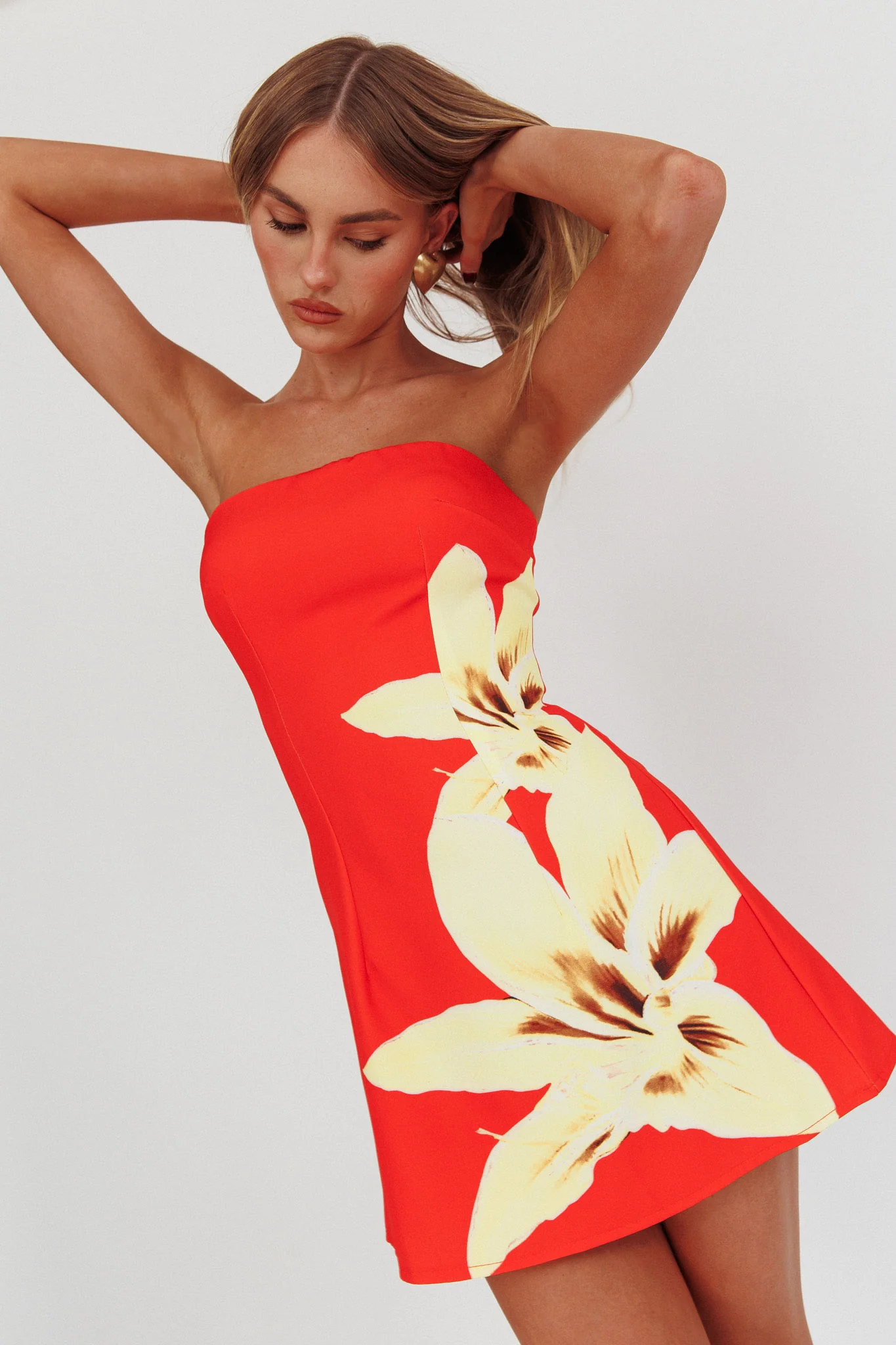 Heart To Heart Strapless Mini Dress Lily Red - Sonourner