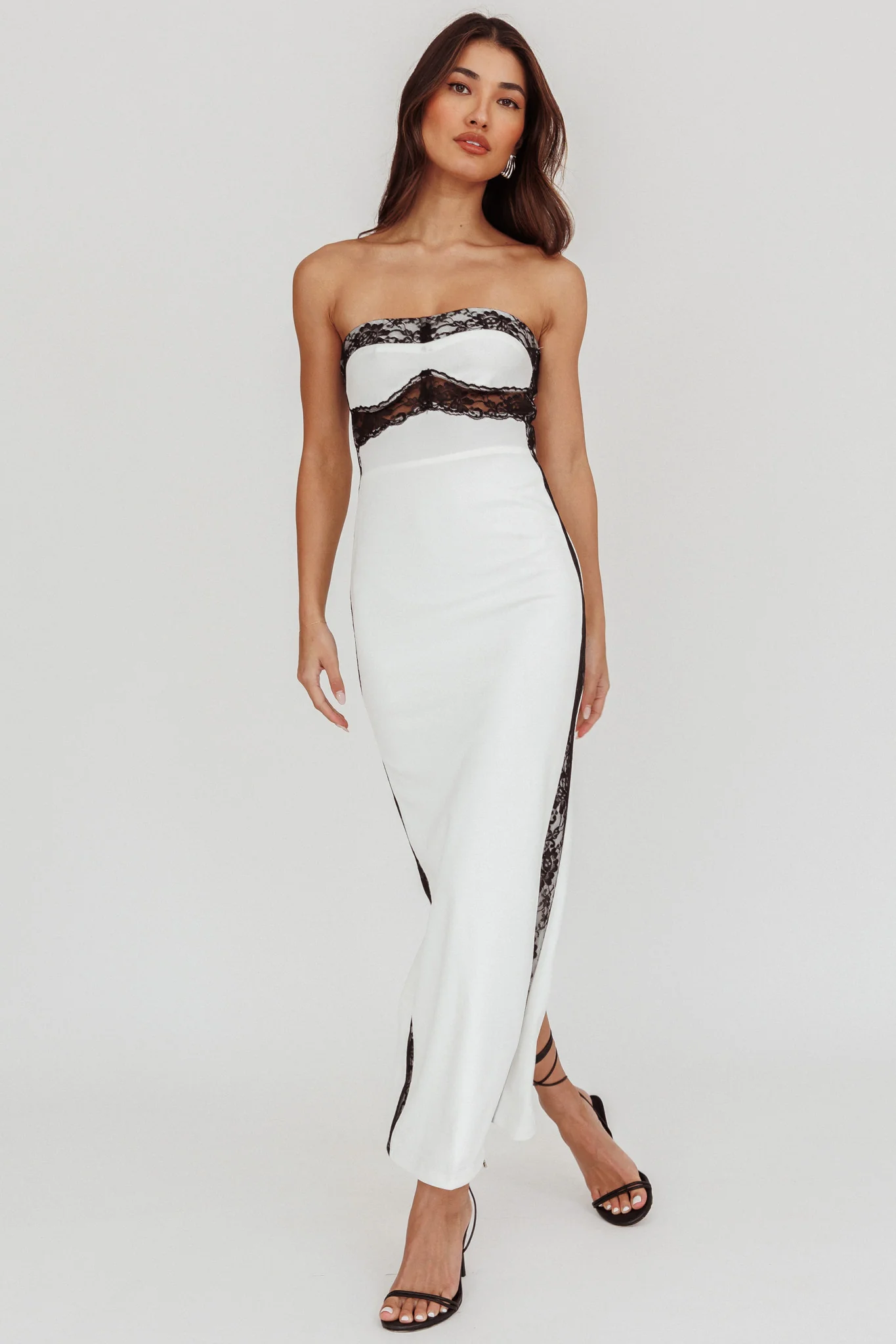 Tenika Strapless Bodycon Maxi Dress White - Sonourner