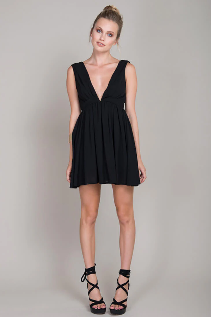 Laine Day Festival Dress Black - Sonourner
