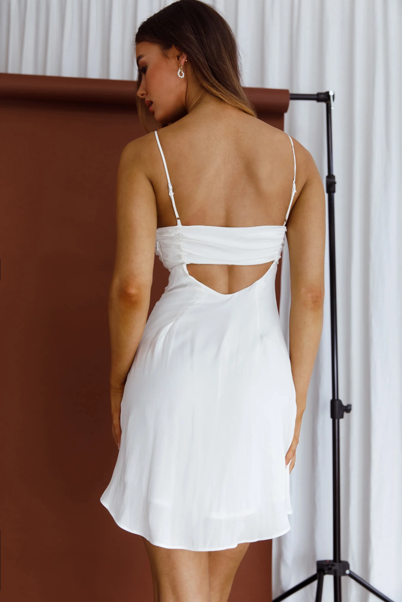 Aurelius Gathered Bust Cami Strap Mini Sundress Cream - Sonourner