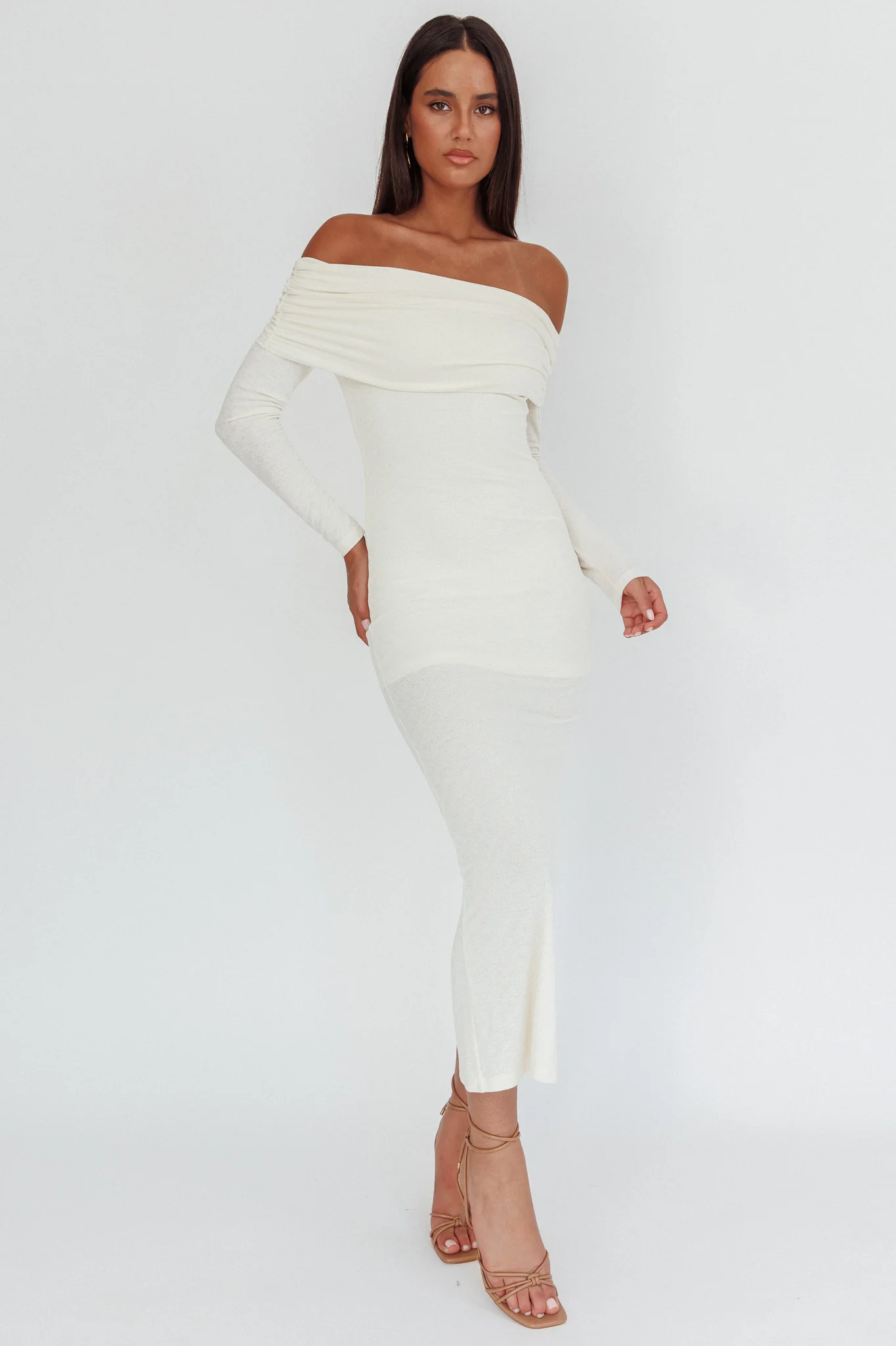 Juju Off-Shoulder Maxi Dress White - Sonourner