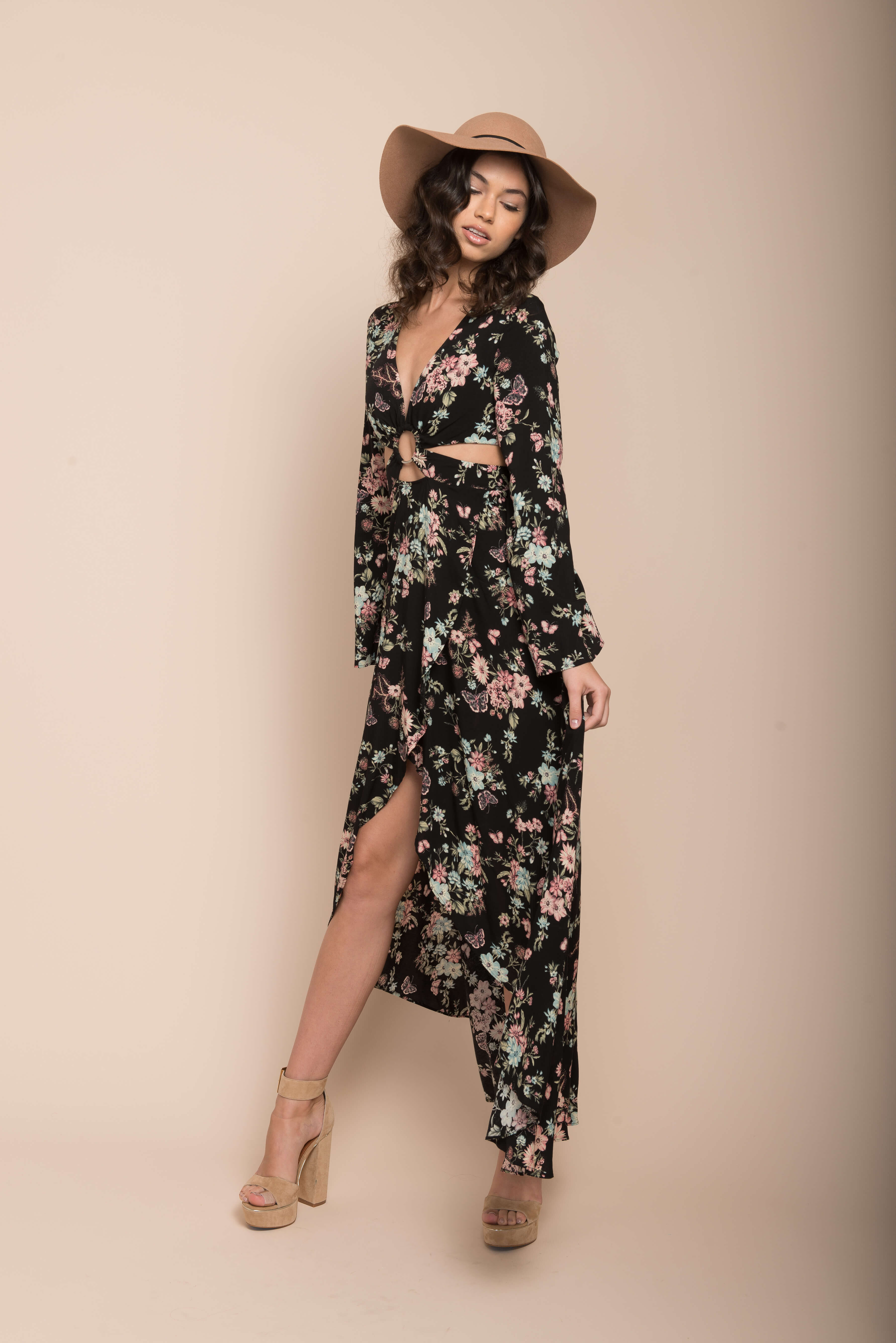 Havana High Slit Maxi Dress Black - Sonourner