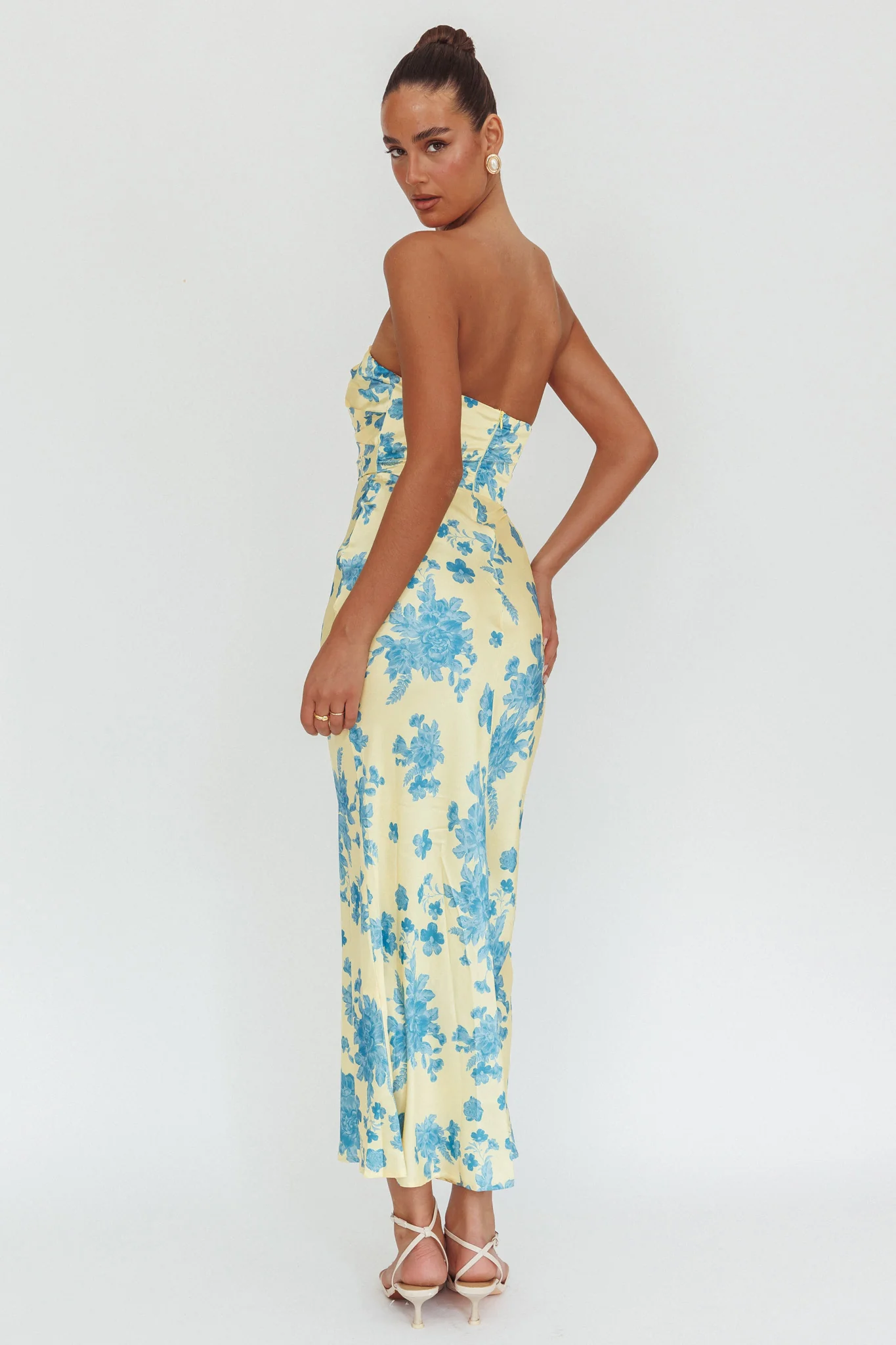 City Of Stars Strapless Maxi Dress Floral Yellow - Sonourner