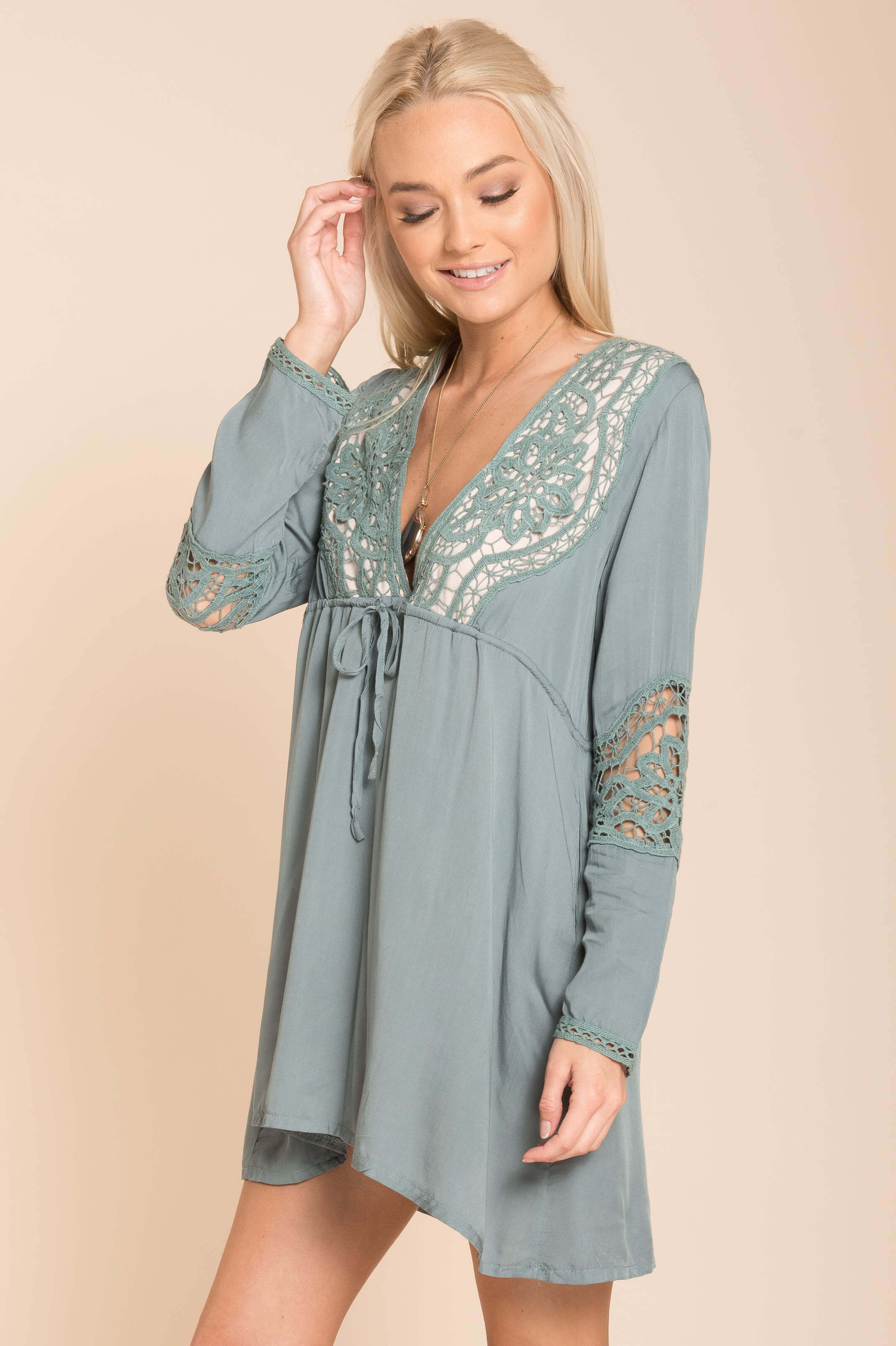 Lily Embroidered Tunic Green - Sonourner