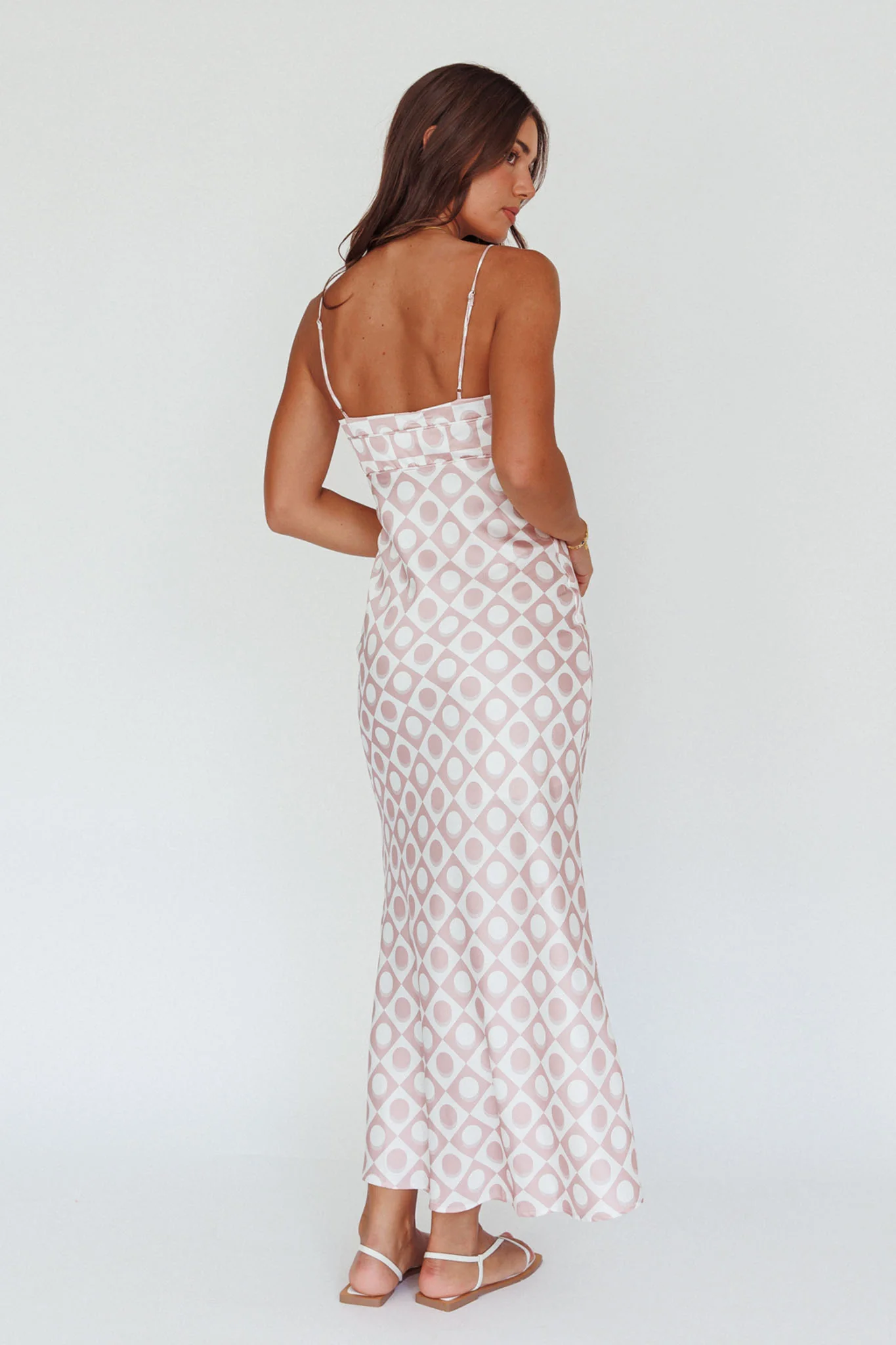 Lane Cove Cami Strap Maxi Dress Print Mocha - Sonourner
