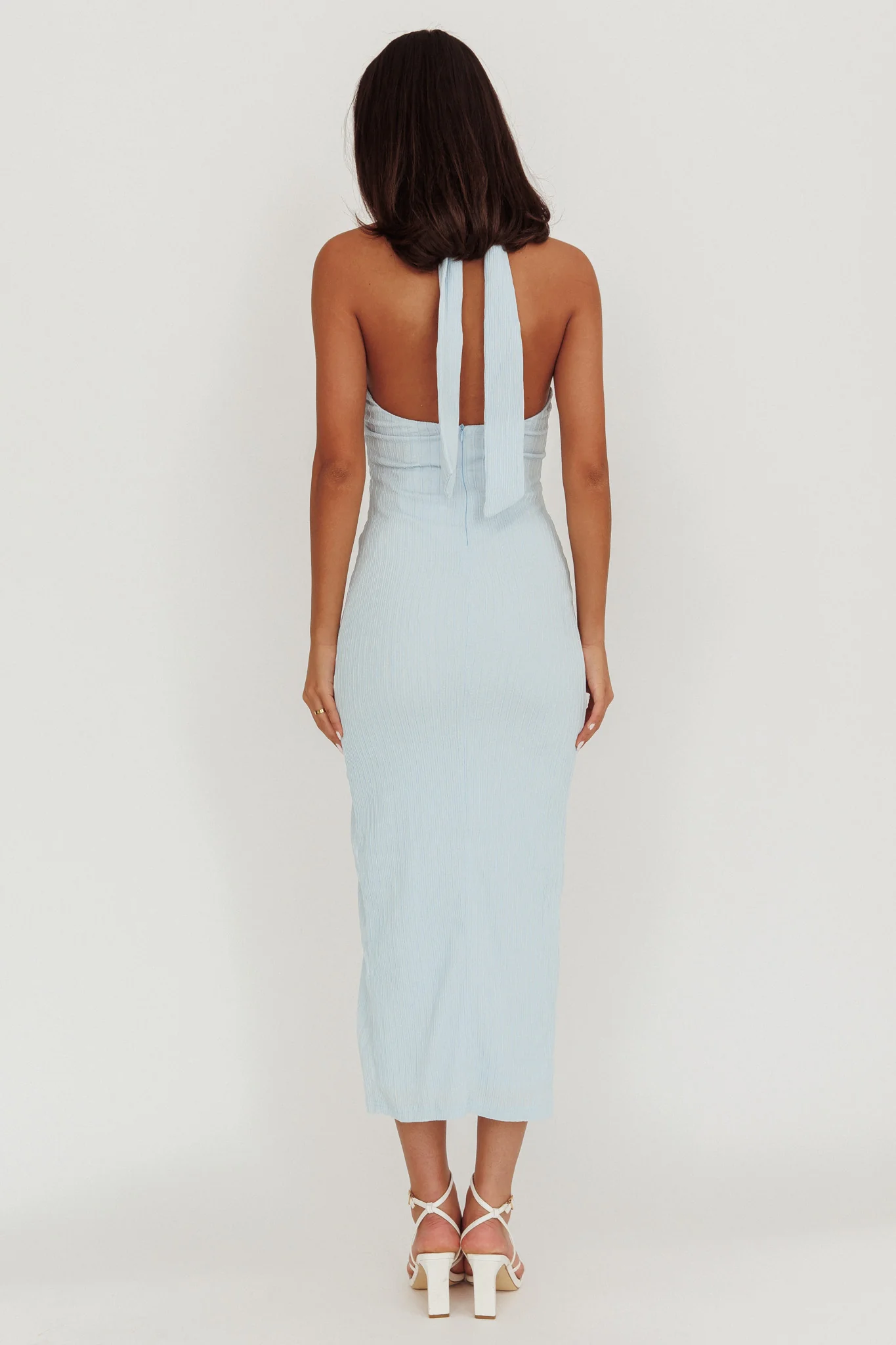 Oracle Halterneck Midi Dress Blue - Sonourner