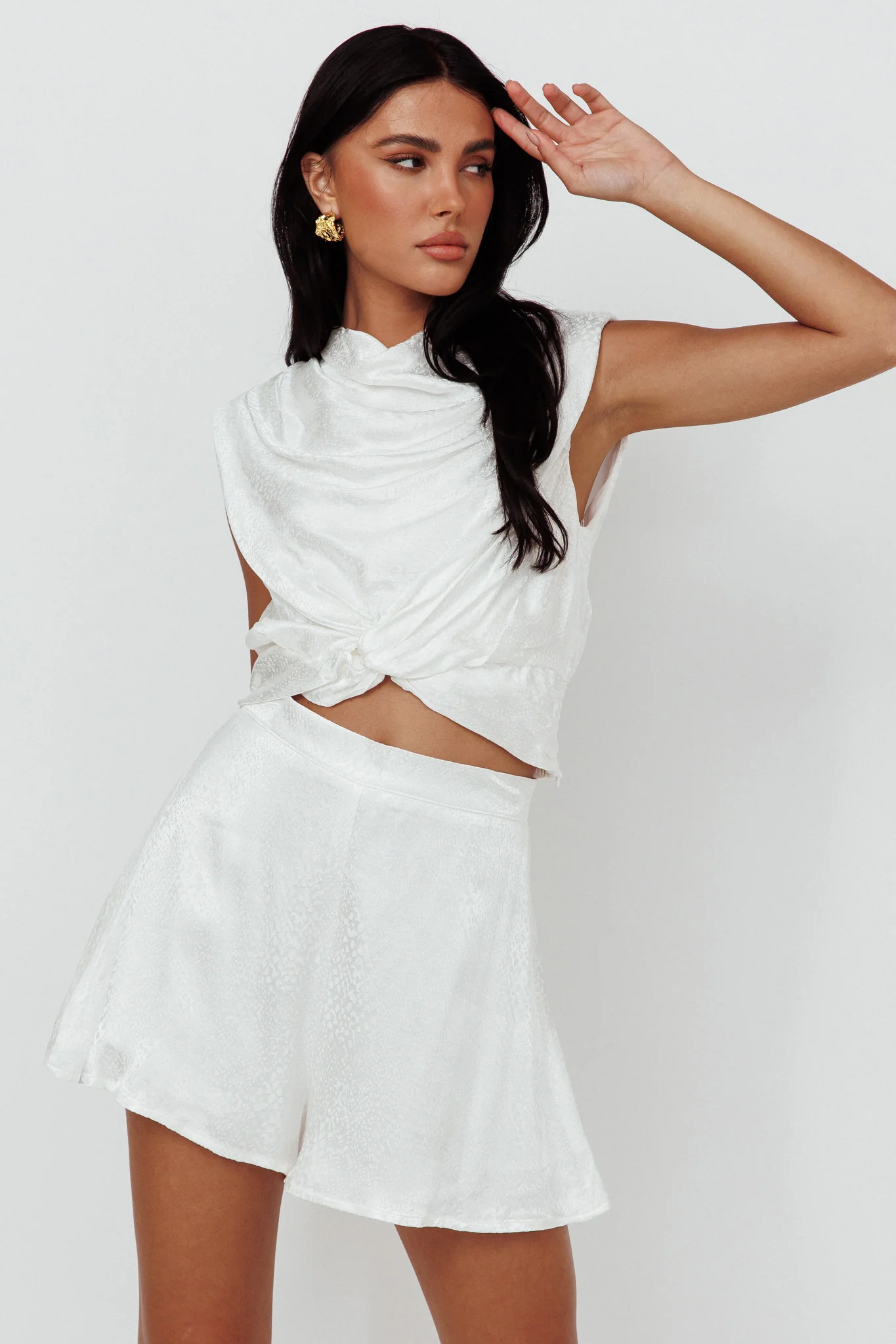 Sailing Snakeskin Texture Shorts White - Sonourner