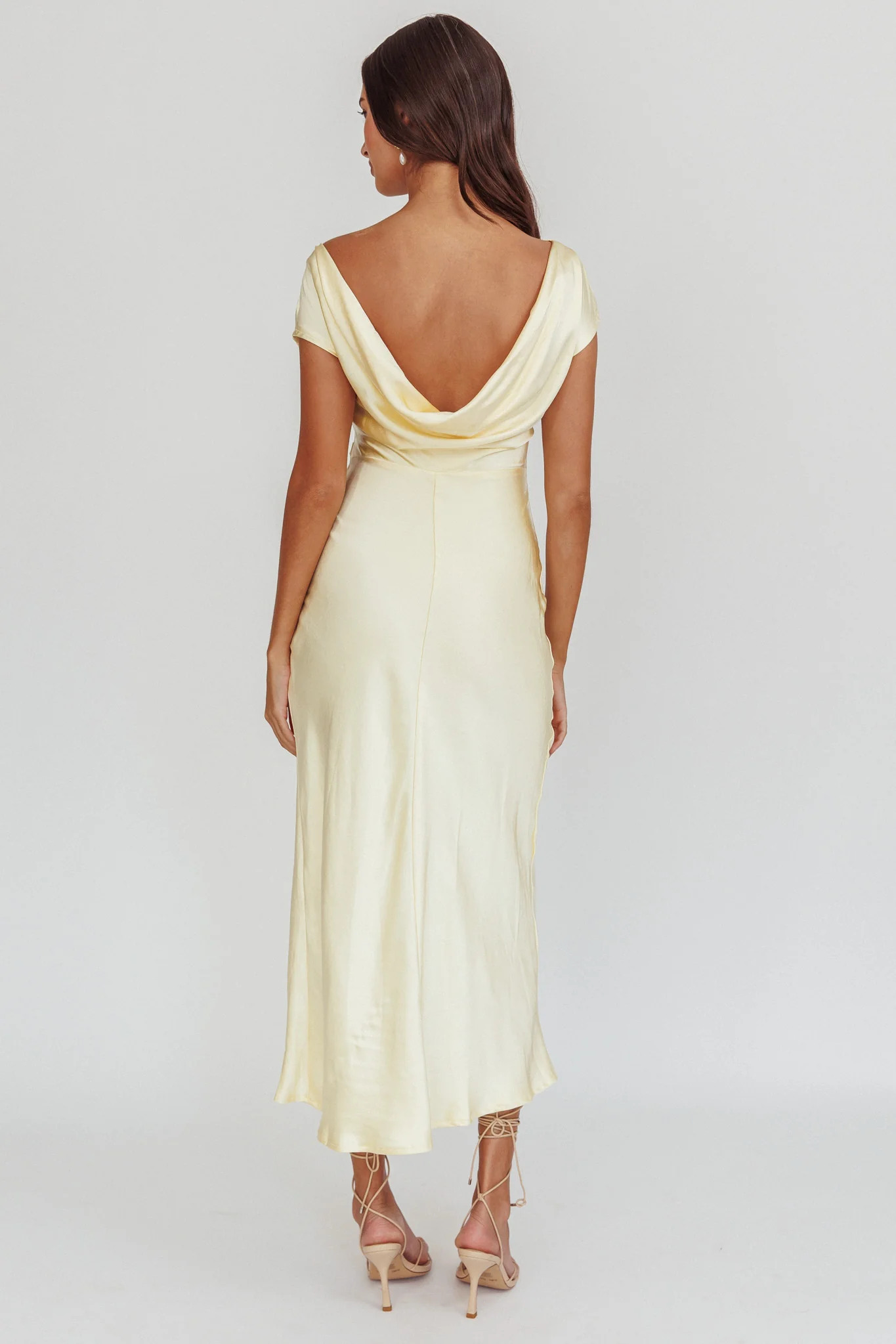 Loveland Cap Sleeve Cowl Back Midi Dress Butter - Sonourner