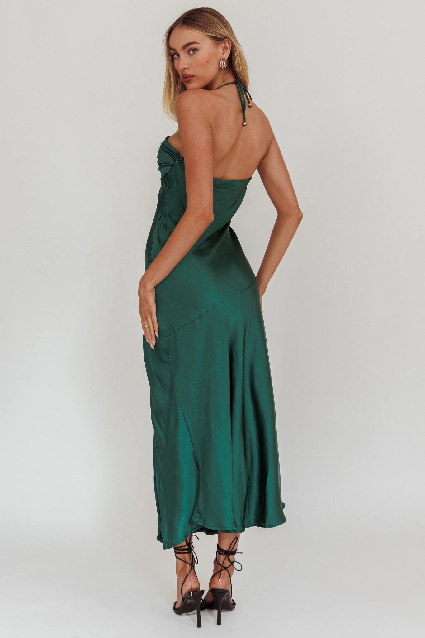 Kindred Spirit Strapless Gathered Bust Midi Dress Forest Green - Sonourner