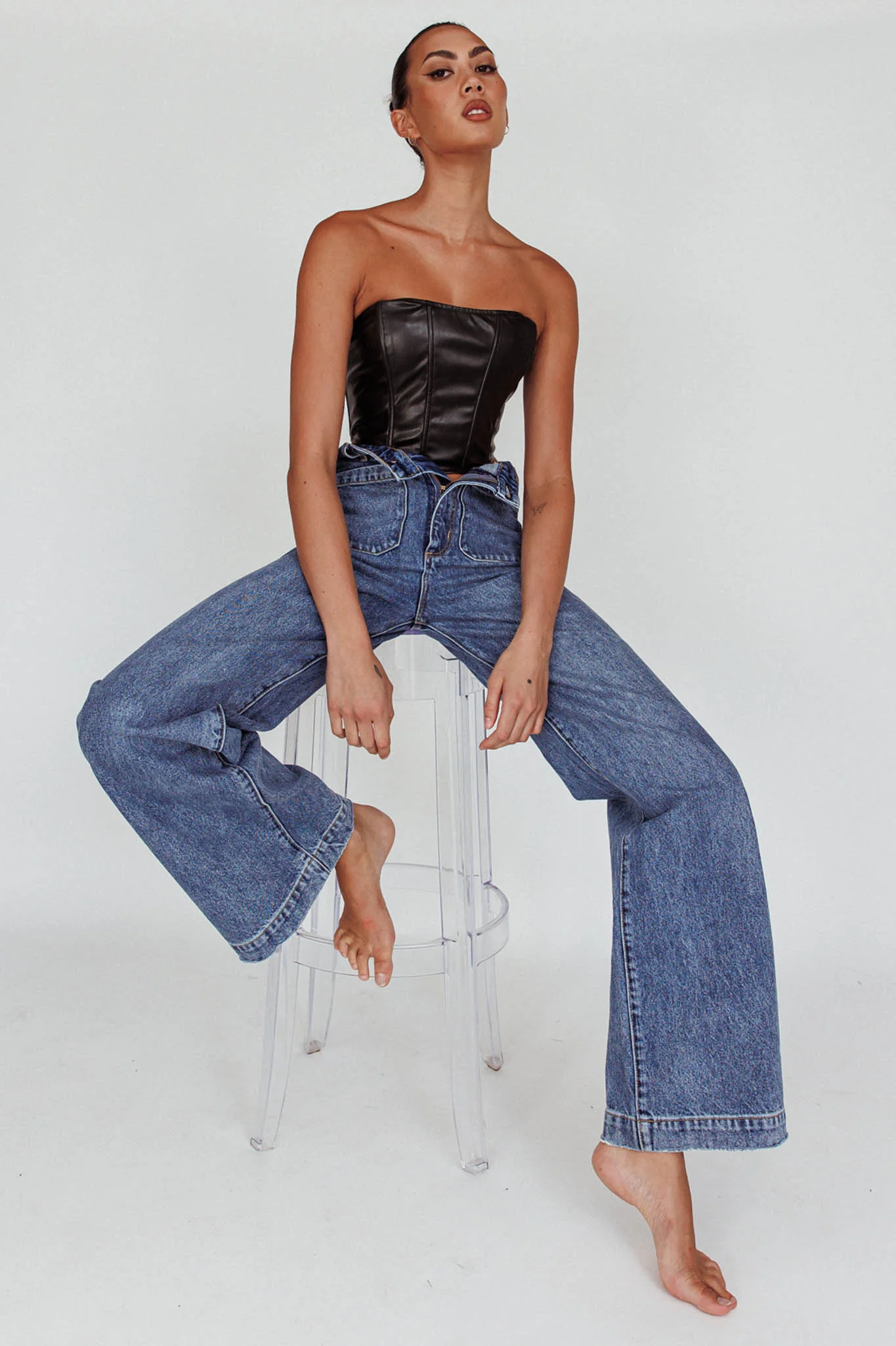 ROLLA'S Sailor Jean Janet Recycled Mid Vintage Blue - Sonourner