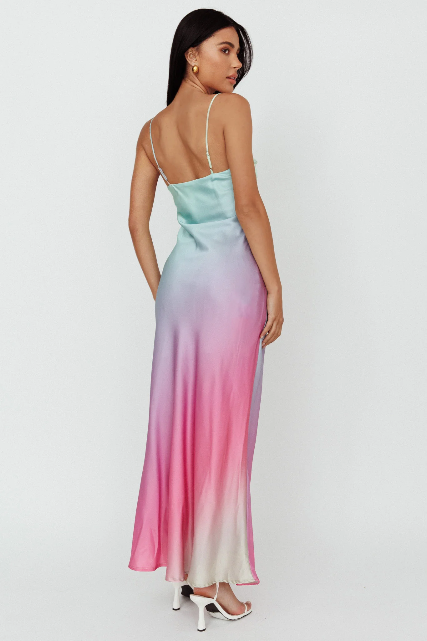 Siva Gathered Bust Midi Dress Ombre Multi - Sonourner