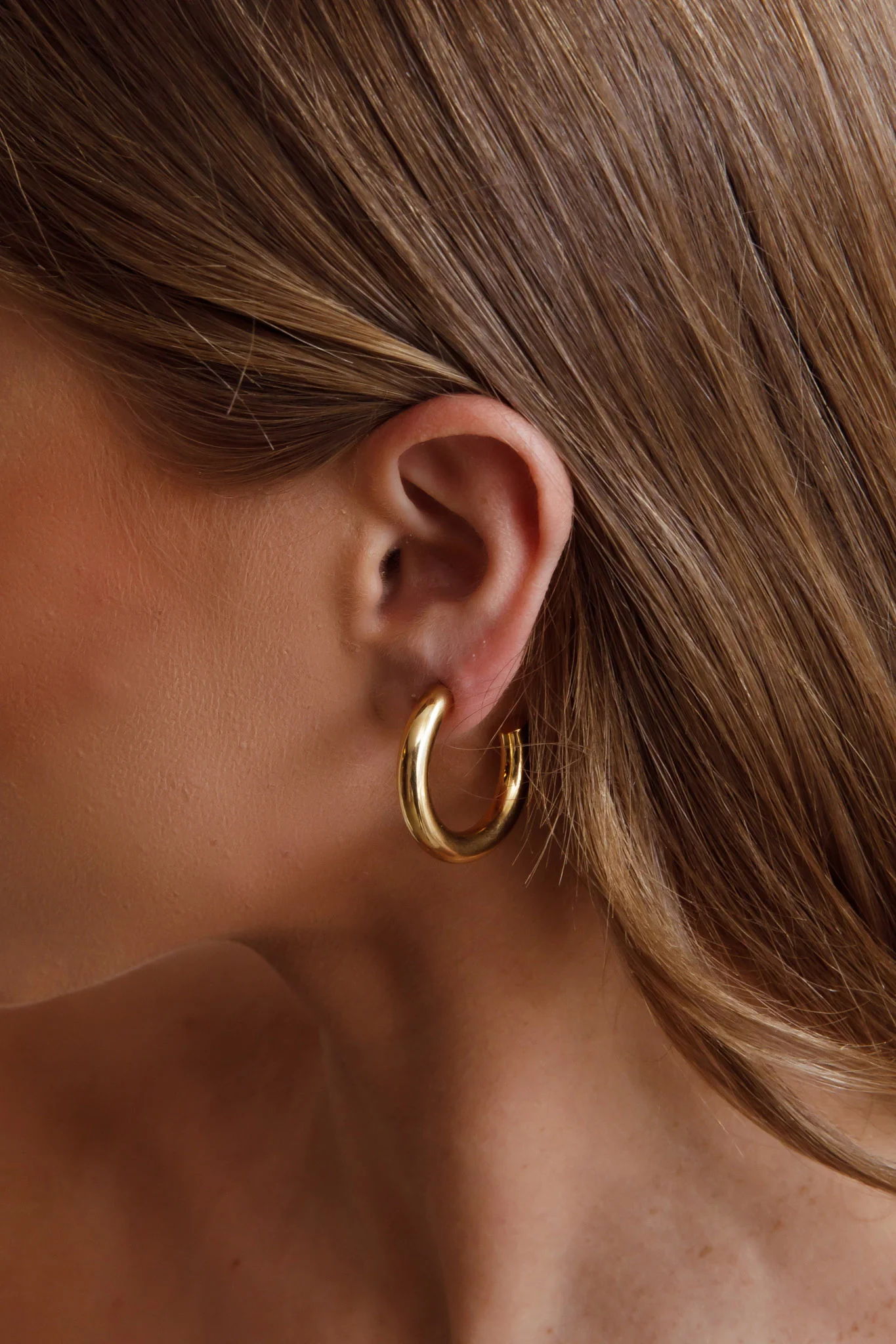 Zayda Open Hoop Earrings Gold - Sonourner