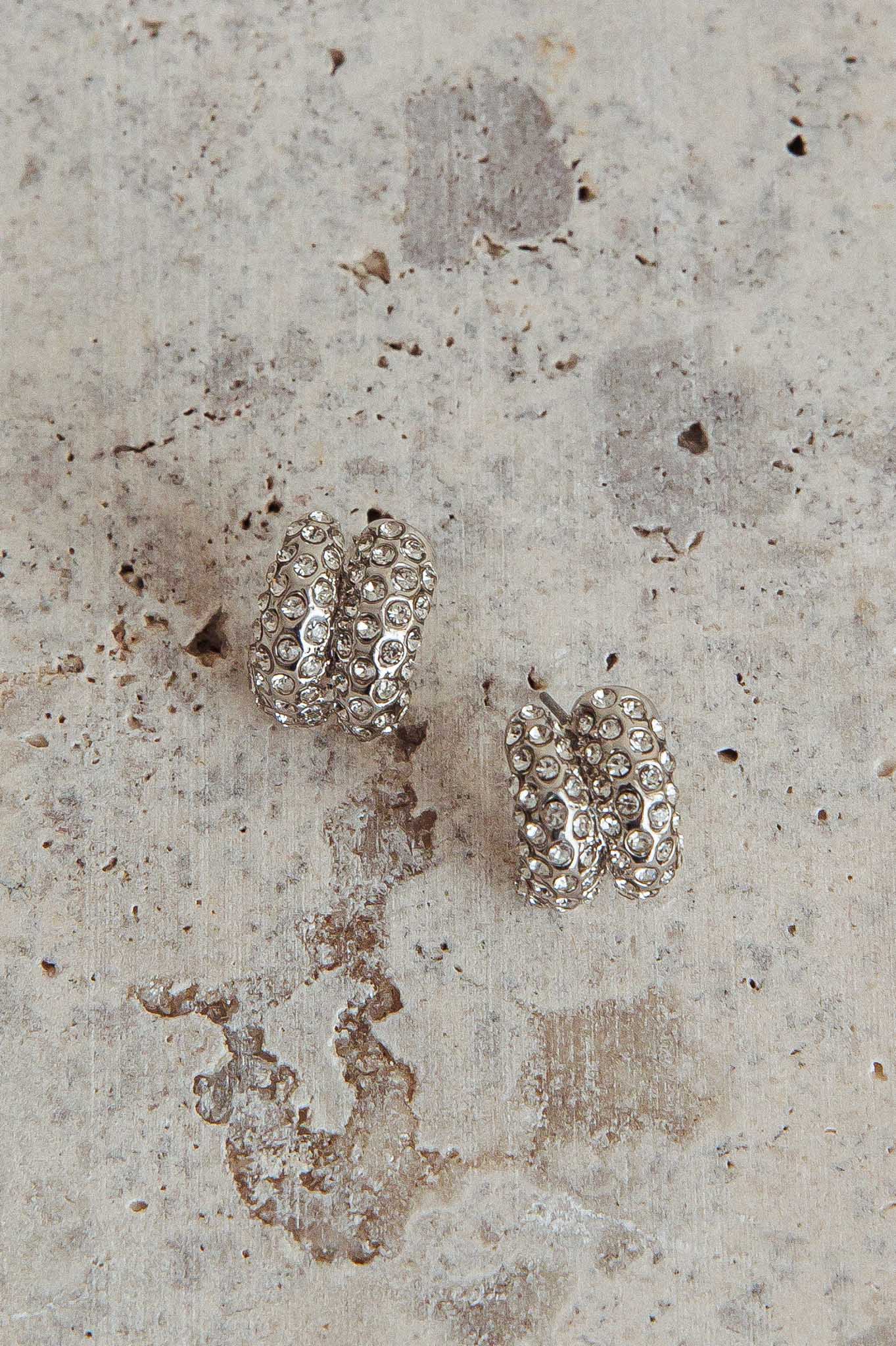 Eliza Pave Earrings Silver Diamante - Sonourner