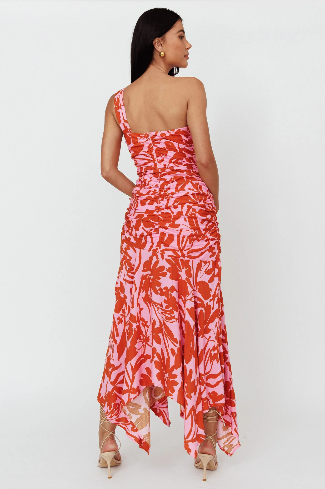 Chandler One-Shoulder Ruched Midi Dress Lilac - Sonourner