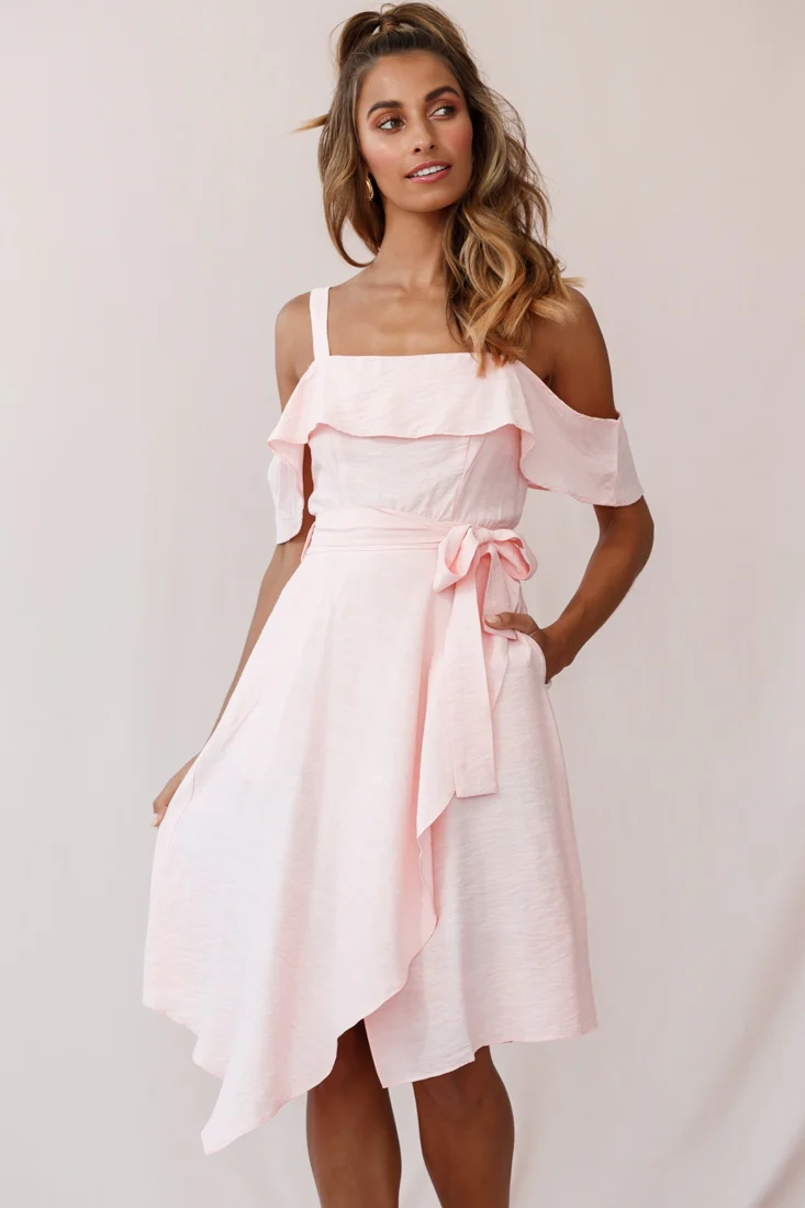 Adali Flowy Summer Midi Dress Pink - Sonourner