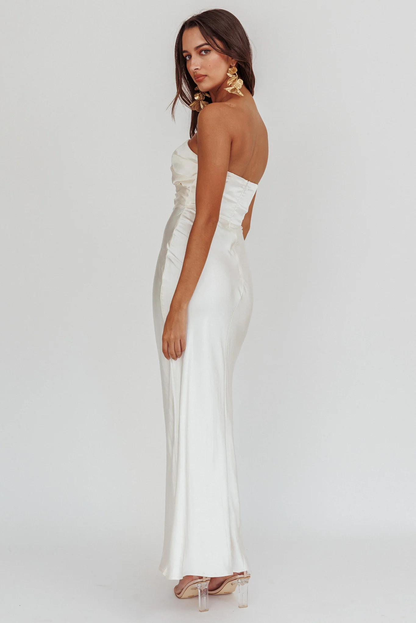 City Of Stars Strapless Maxi Dress Oyster - Sonourner