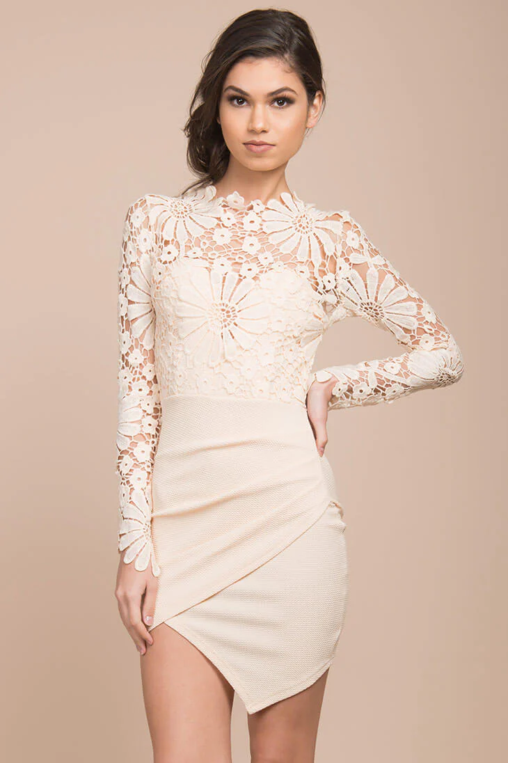 Zara Crochet Dress Beige - Sonourner