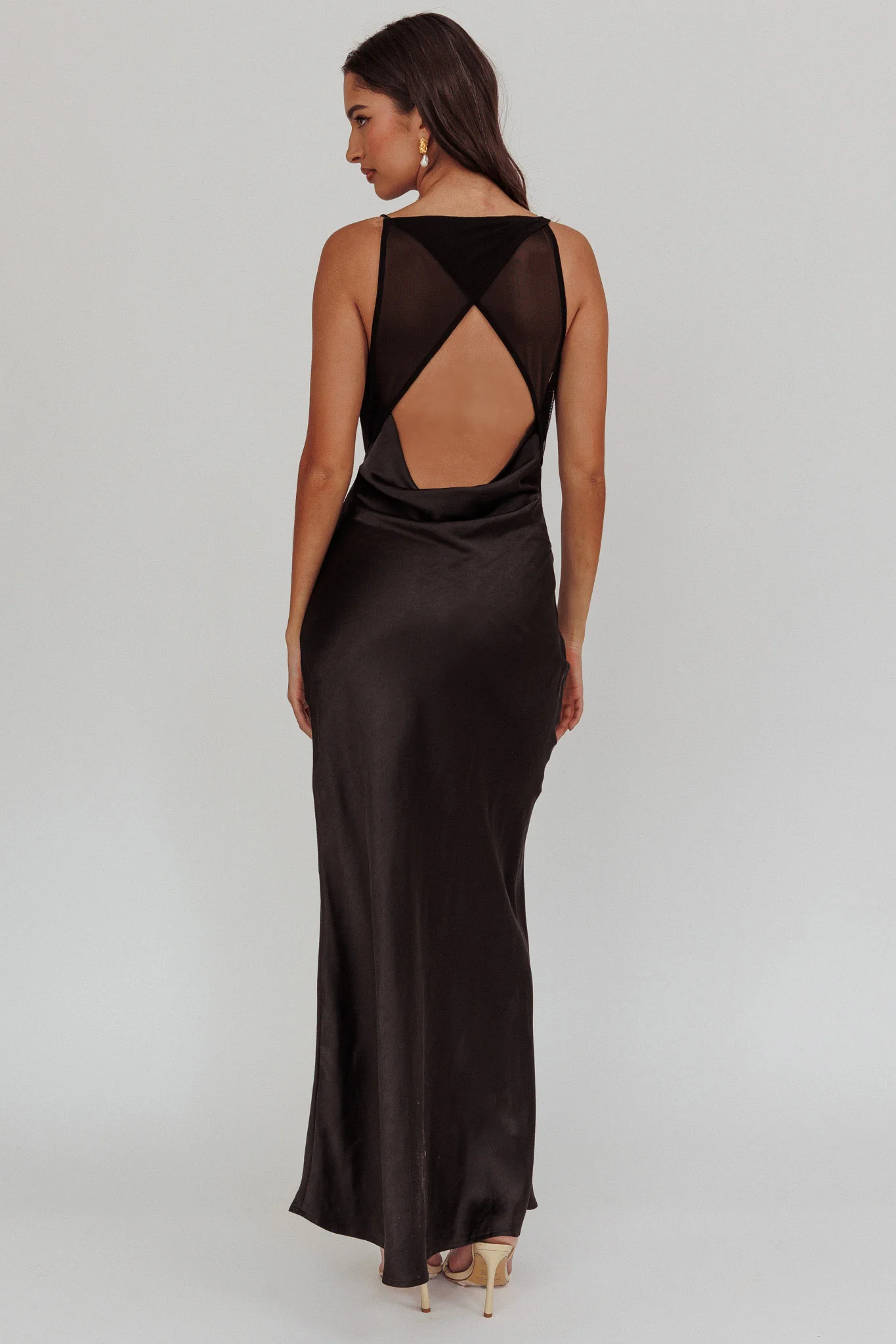 Noreen Cut-Out Back Maxi Dress Black - Sonourner