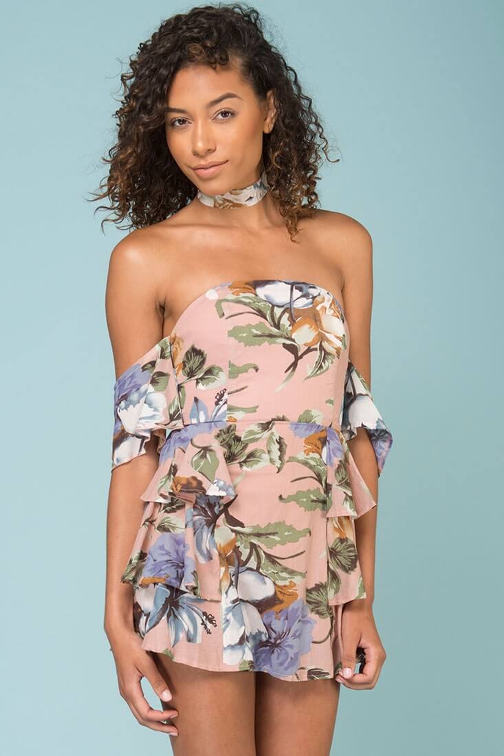 Cyan Ruffle Skirt Tea Party Dress Pink - Sonourner