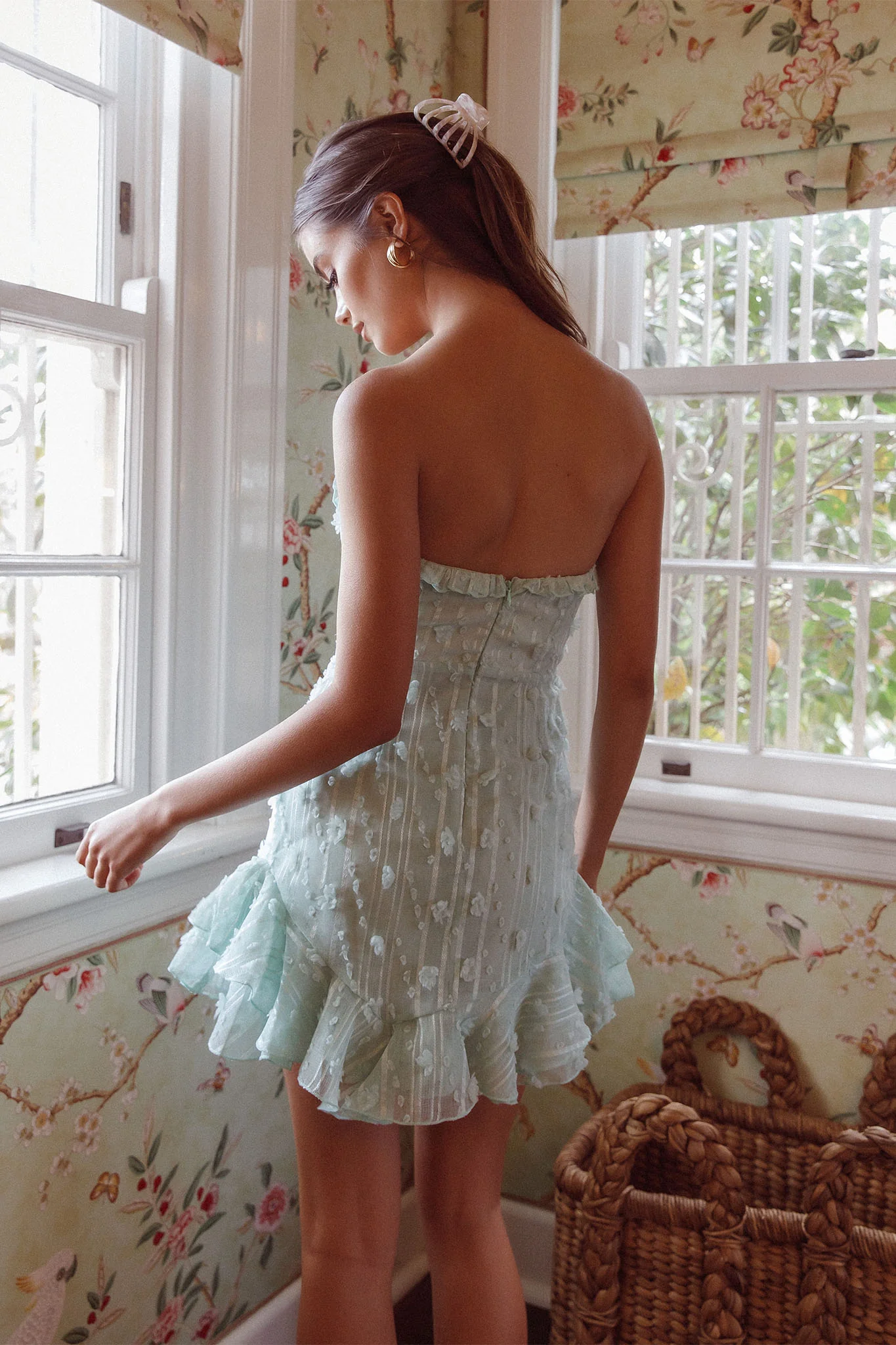 Cece Embellished Bandeau Dress Sage - Sonourner