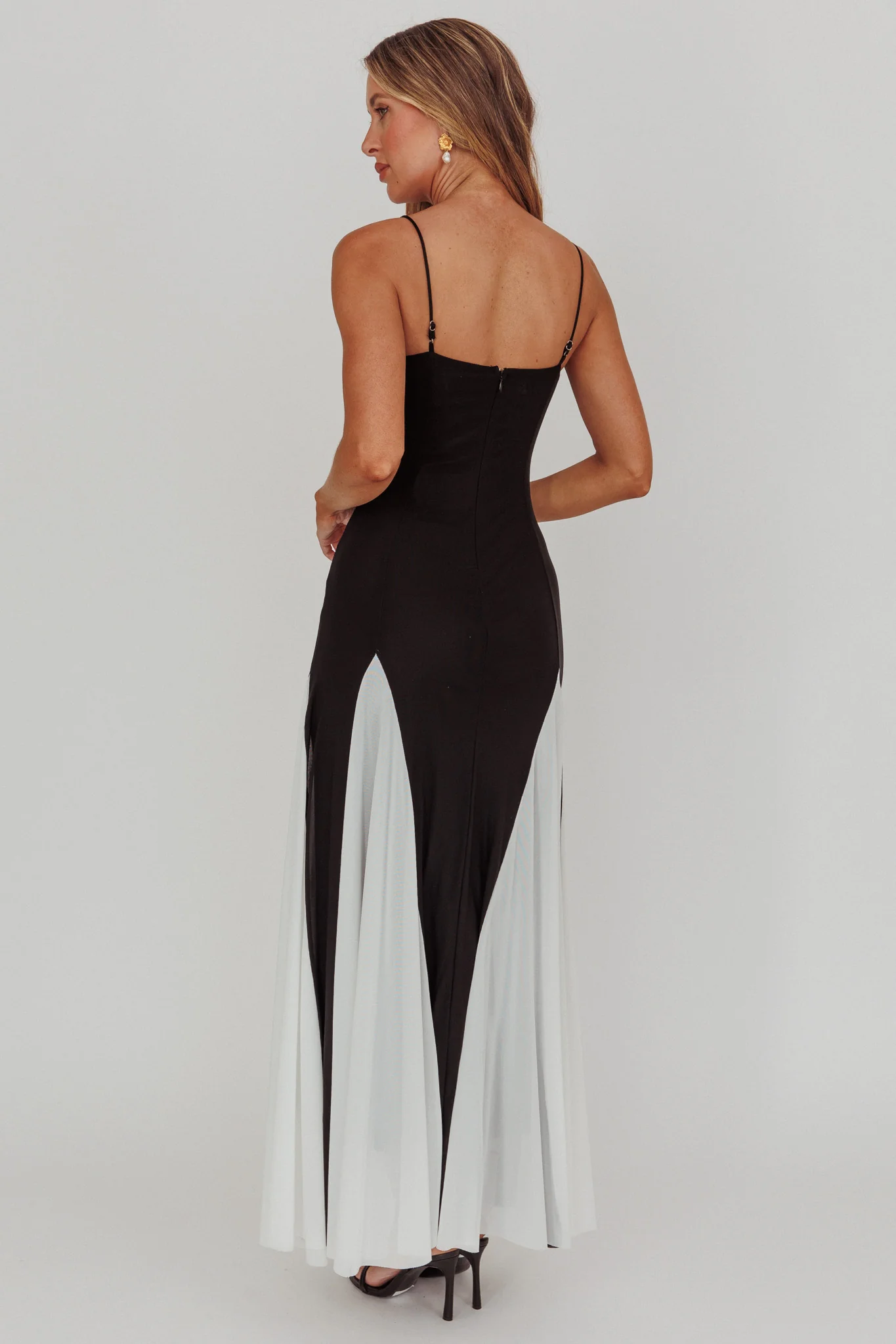 All Mine Godet Hem Maxi Dress Black - Sonourner