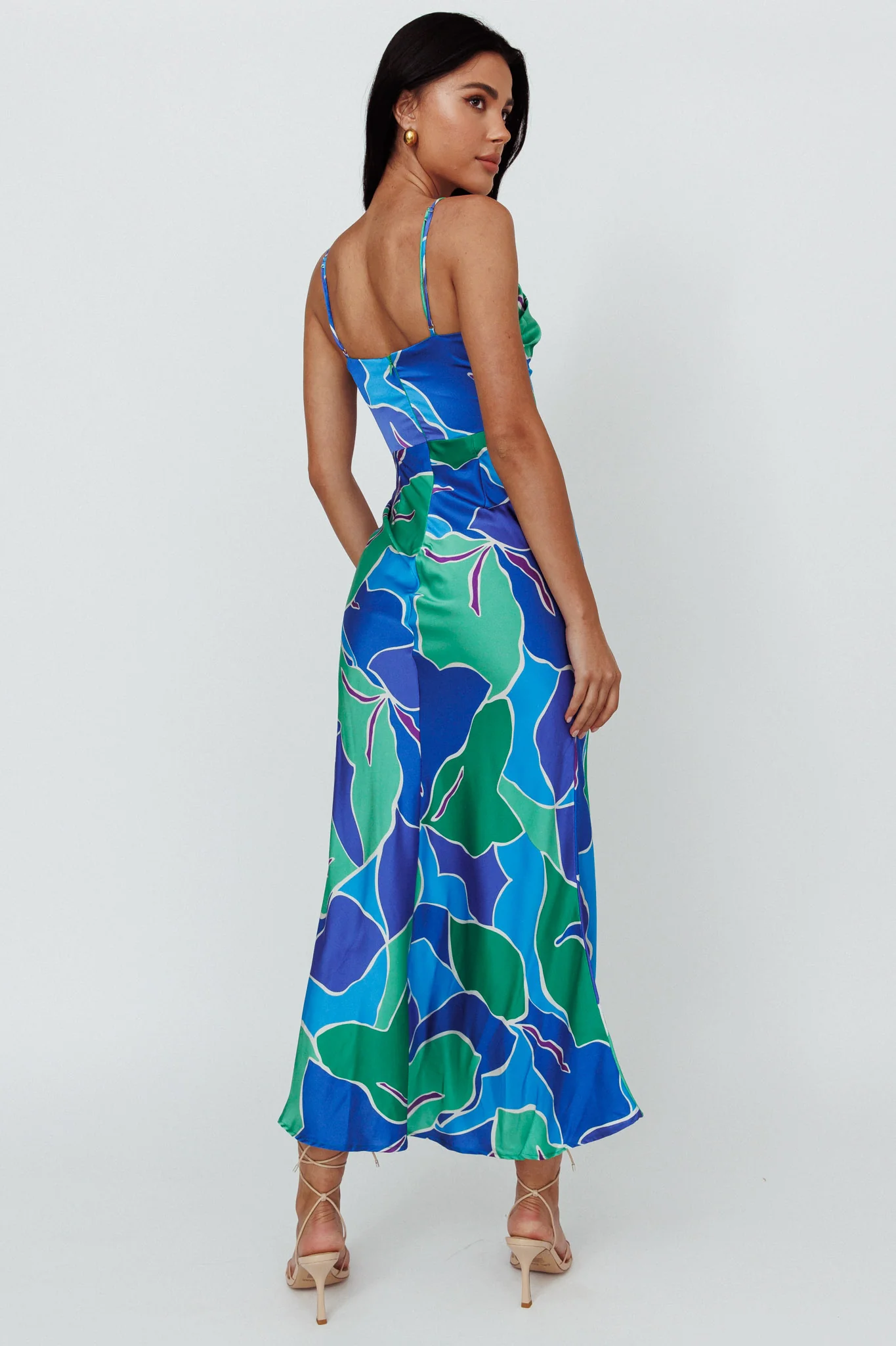 Hula Sweetheart Midi Dress Floral Blue - Sonourner