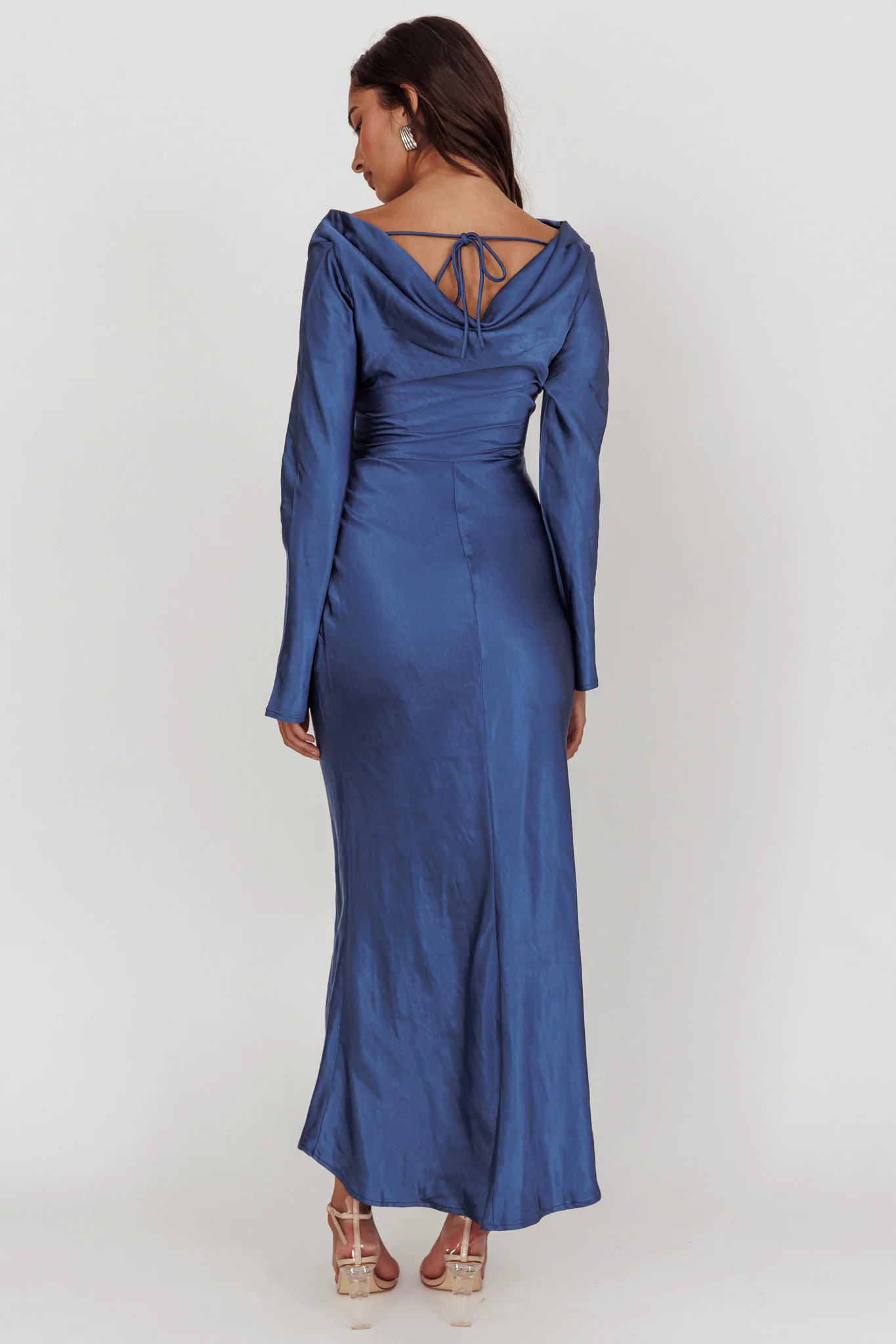 Loveland Cowl Back Midi Dress Navy - Sonourner