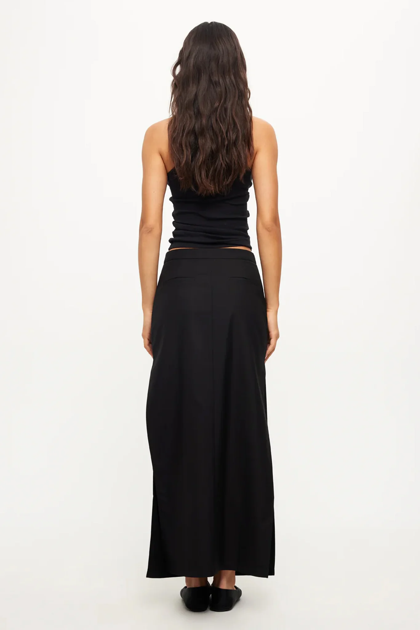 LIONESS Minimalist Maxi Skirt Onyx - Sonourner