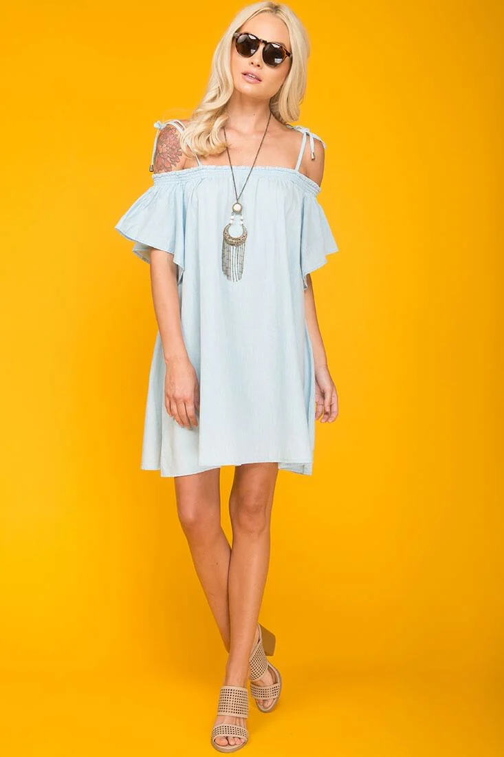 Farrah Loose Summer Dress Light Blue - Sonourner