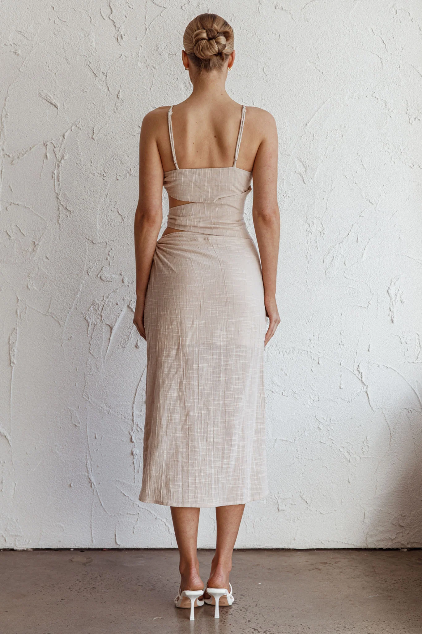 Virgin Islands Cut-Out Midi Dress Sand - Sonourner