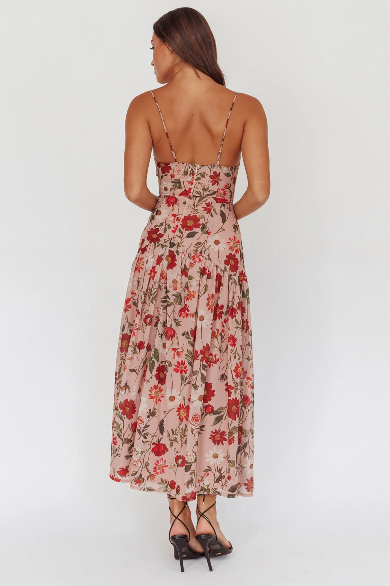Monday Muse Drop Waist Maxi Dress Floral Red - Sonourner