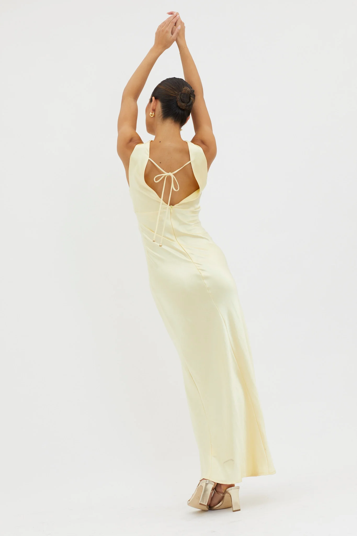 Maridon Cowl Neck Ruffle Dress Butter - Sonourner