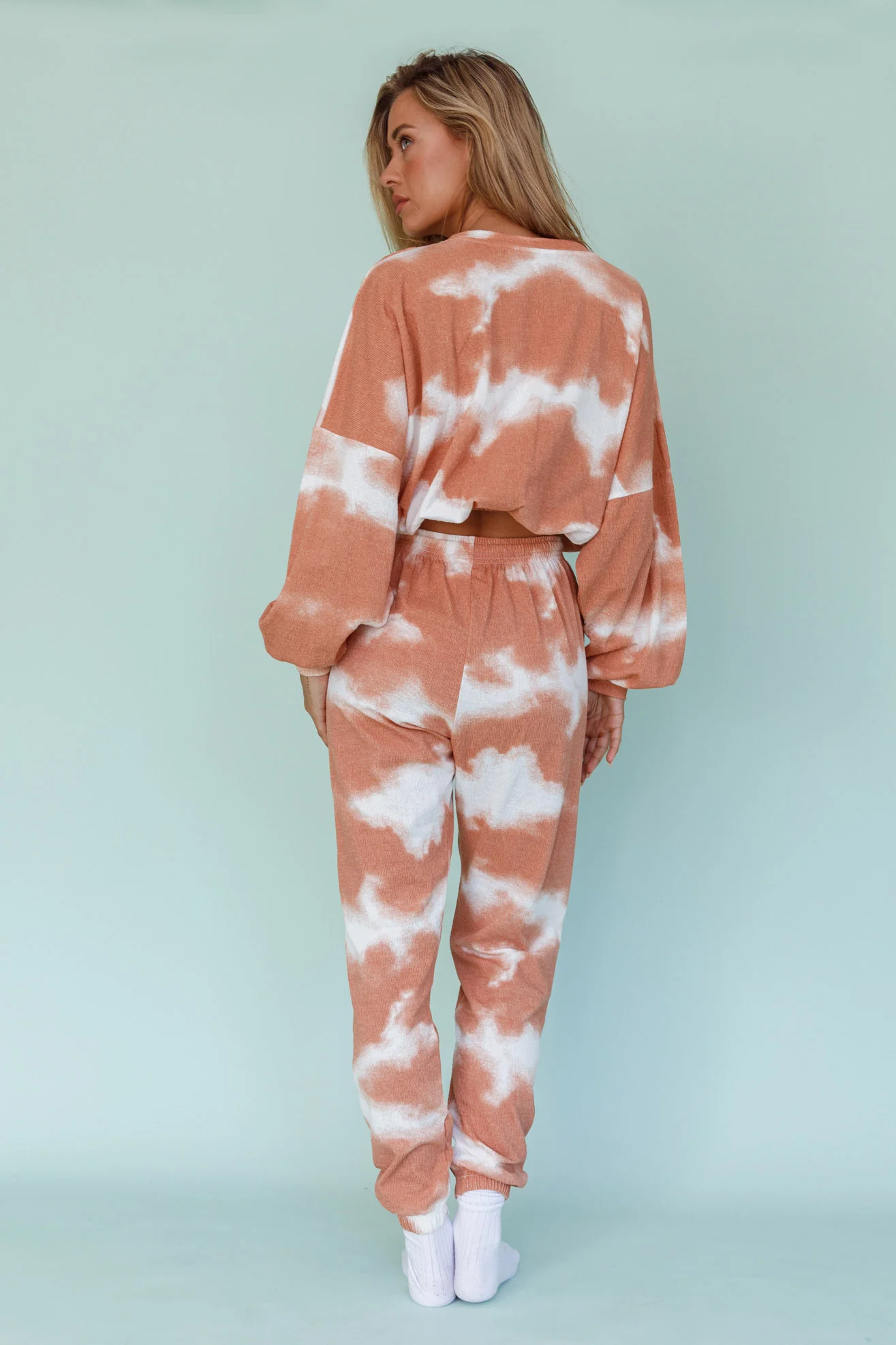 Low Key Drawstring Ribbed Pants Orange - Sonourner