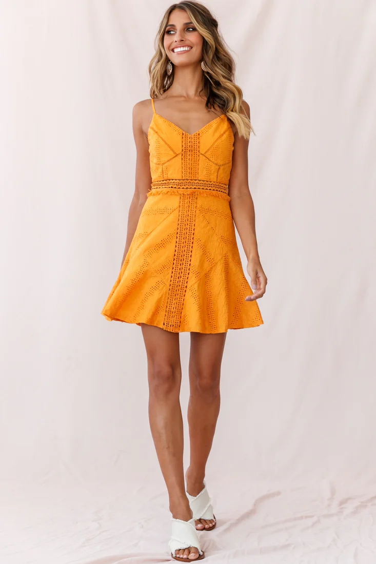 Eugenie Cami Strap Embellished Sun Dress Sunset - Sonourner