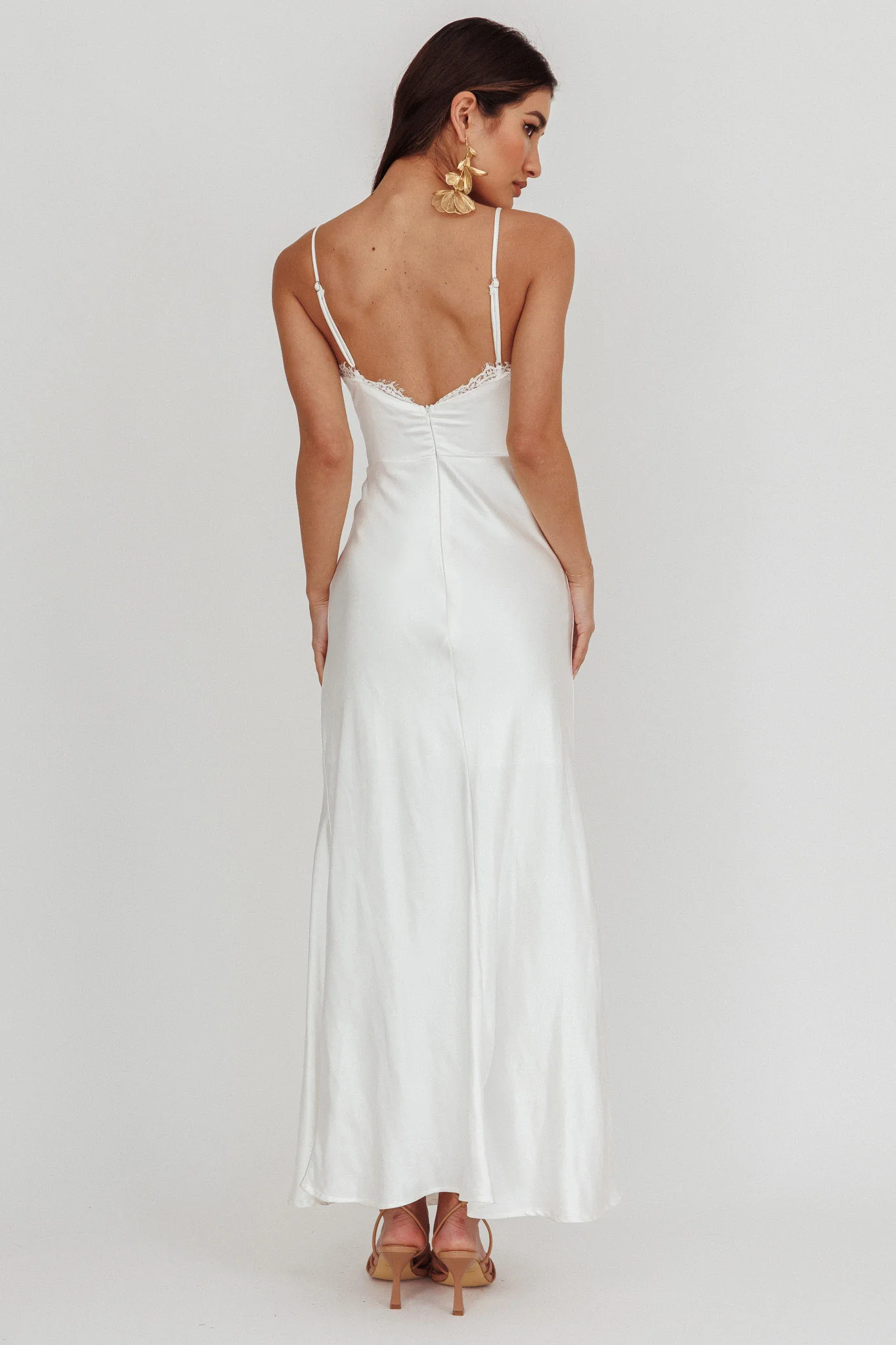 Our Story Surplice Neckline Maxi Dress Off White - Sonourner