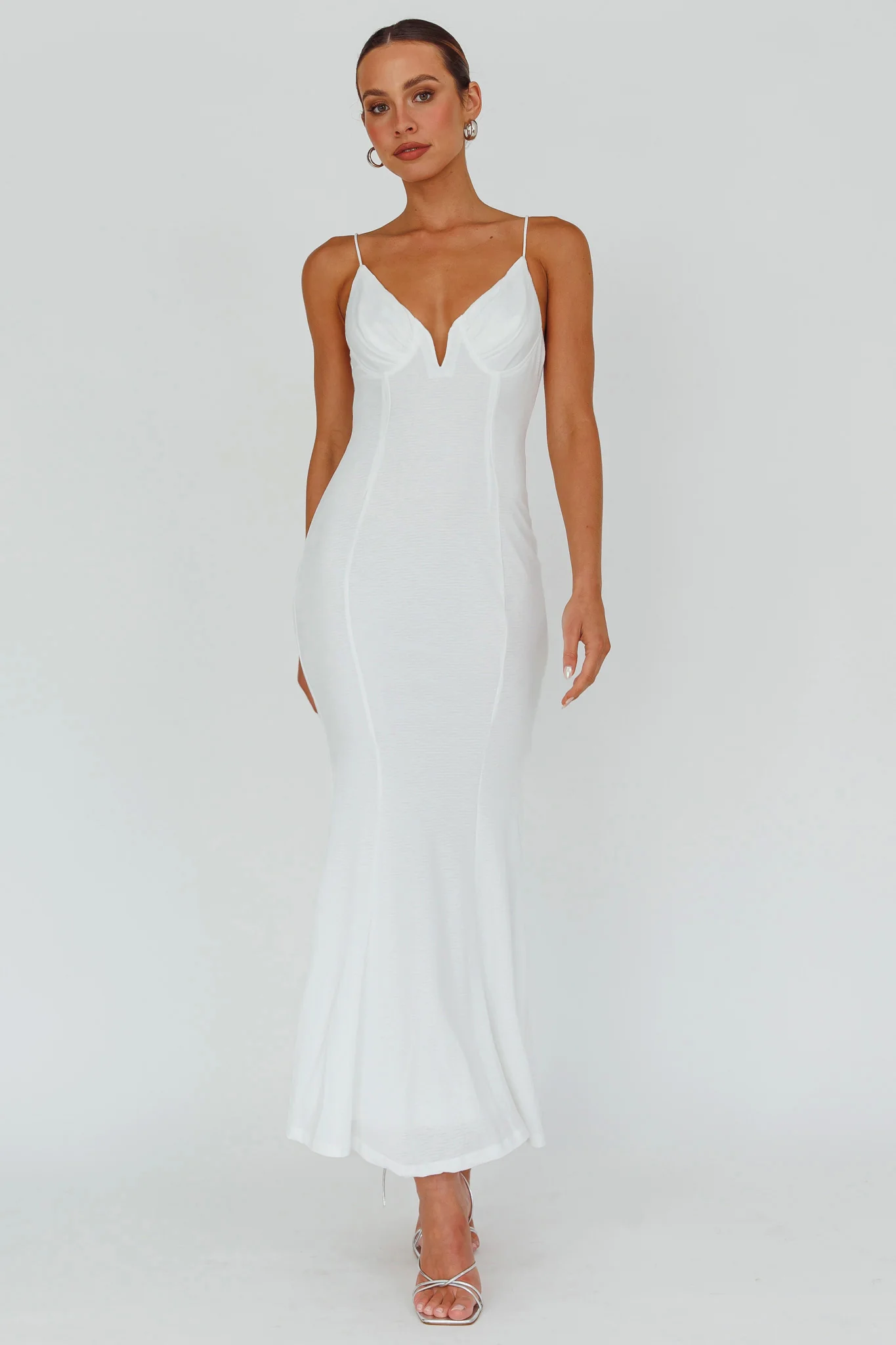 Lake Como Bodycon Maxi Dress White - Sonourner