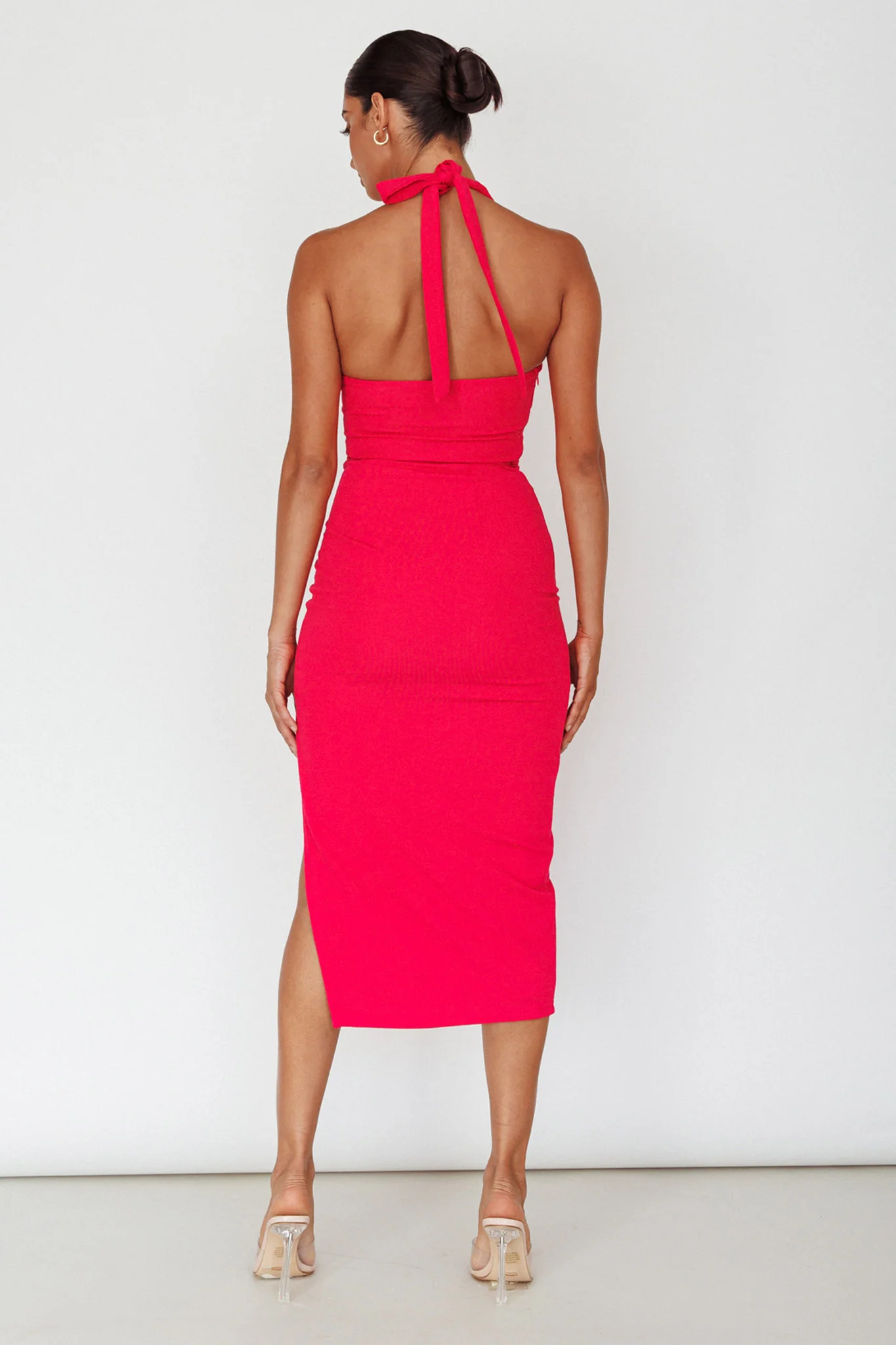 Crystal Skies Cut-Out Feature Midi Dress Fuchsia - Sonourner