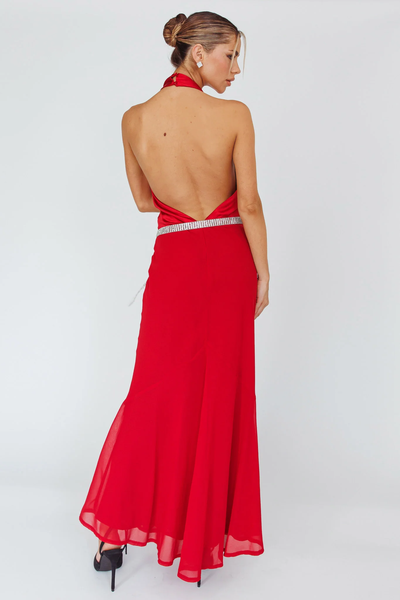 Vision Halterneck Midi Dress Cherry - Sonourner