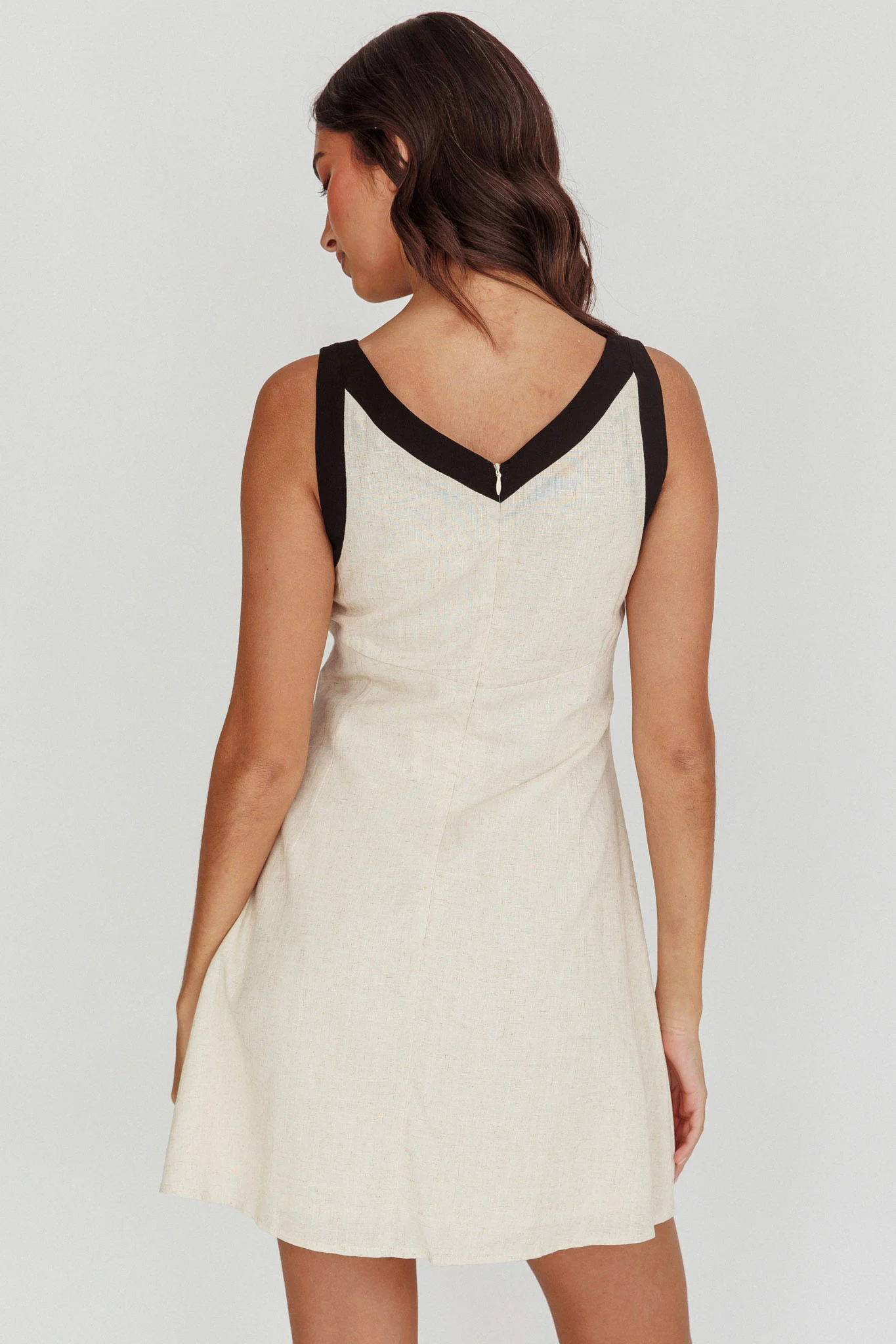 Loving Me Sleeveless A-line Mini Dress Oat - Sonourner